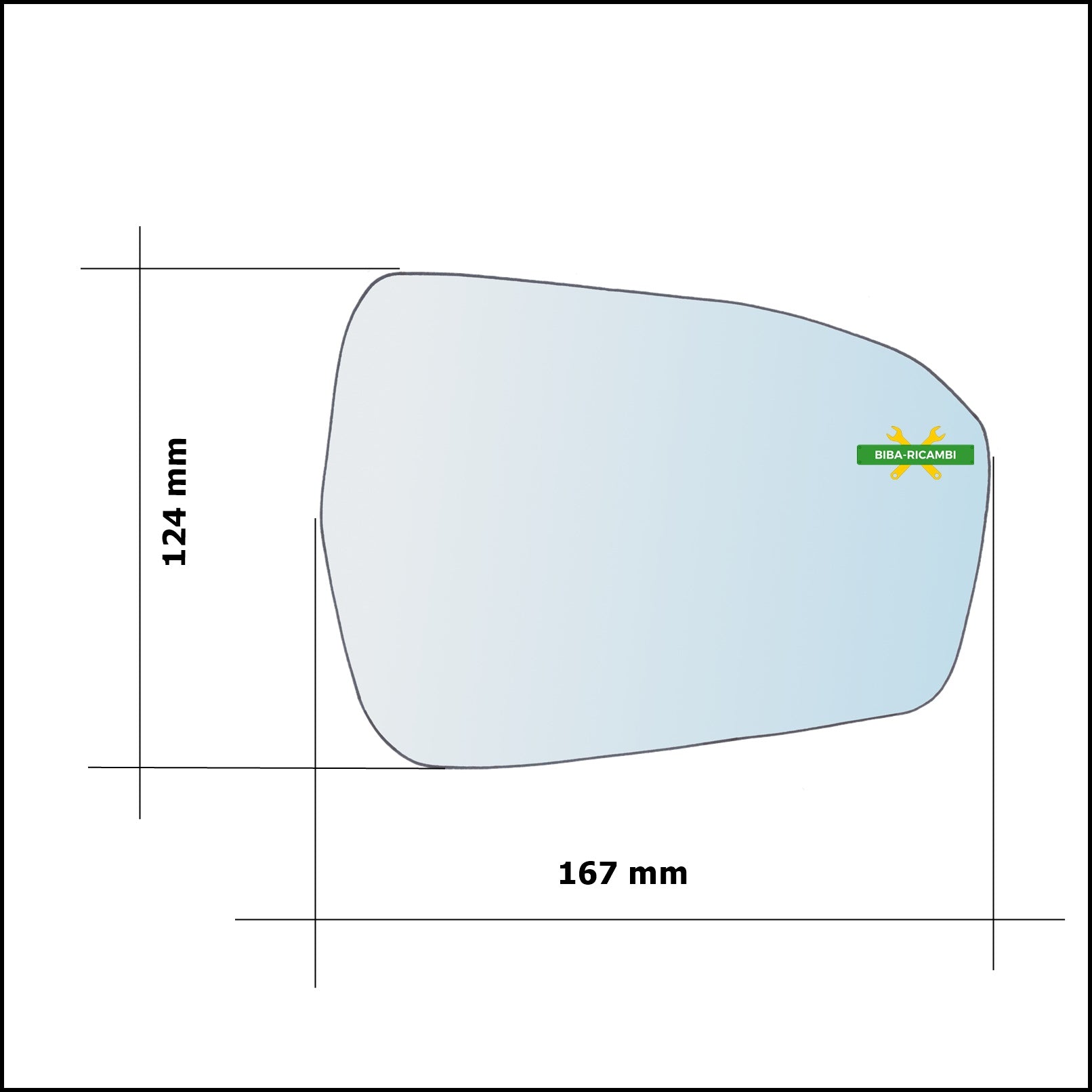Vetro Specchio Retrovisore Lato Sx-Guidatore Per Ford Mondeo V dal 2012> BIBA-RICAMBI