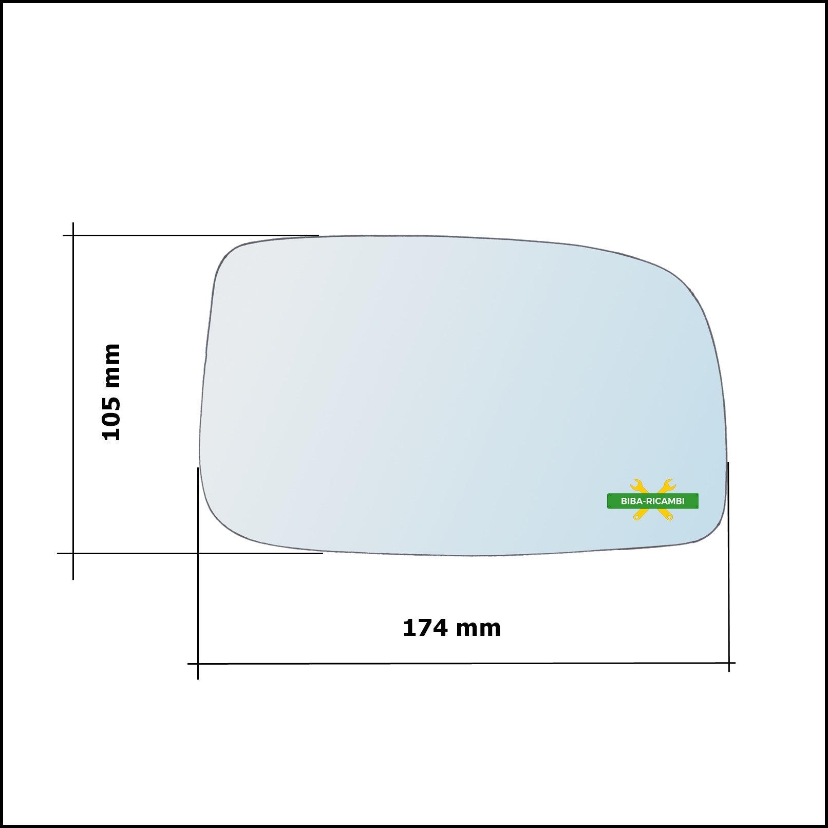 Vetro Specchio Retrovisore Asferico Lato Sx-Guidatore Per Toyota Prius II (W2) dal 2003-2009 BIBA-RICAMBI