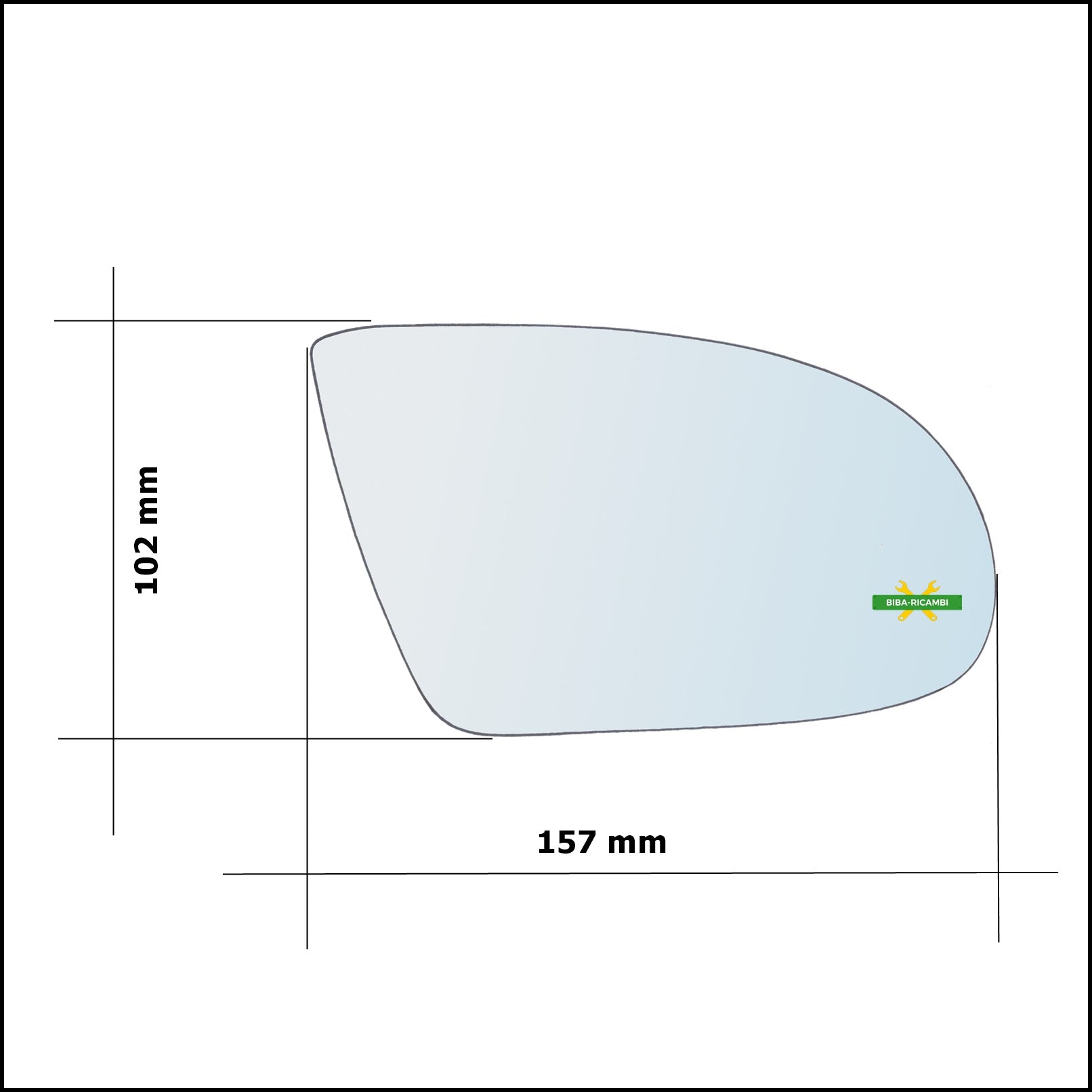 Vetro Specchio Retrovisore Lato Sx-Guidatore Per Opel Tigra A (S93) dal 1994-2000 BIBA-RICAMBI