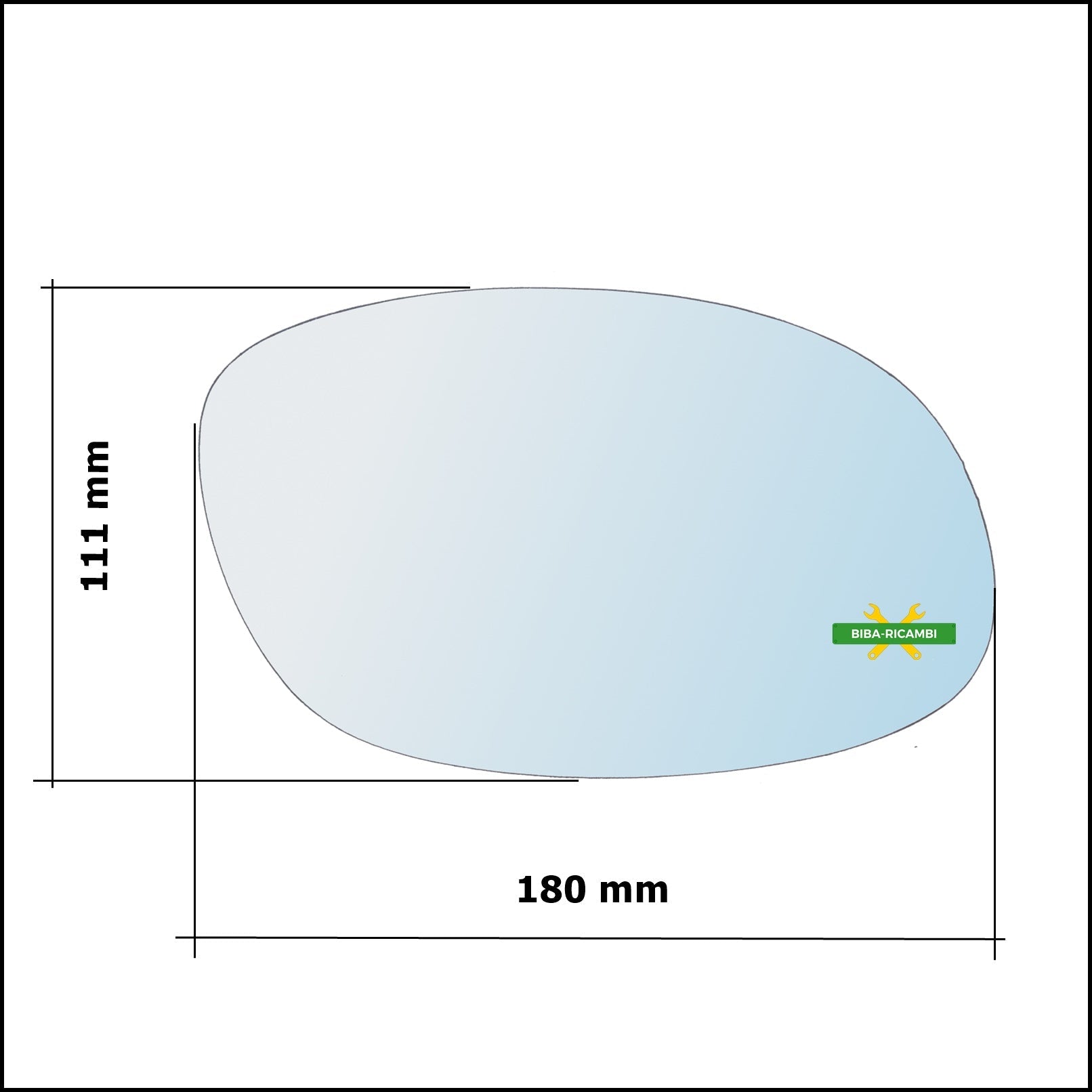 Vetro Specchio Retrovisore Asferico Lato Sx-Guidatore Per Ssangyong Korando (KJ) dal 1996> BIBA-RICAMBI