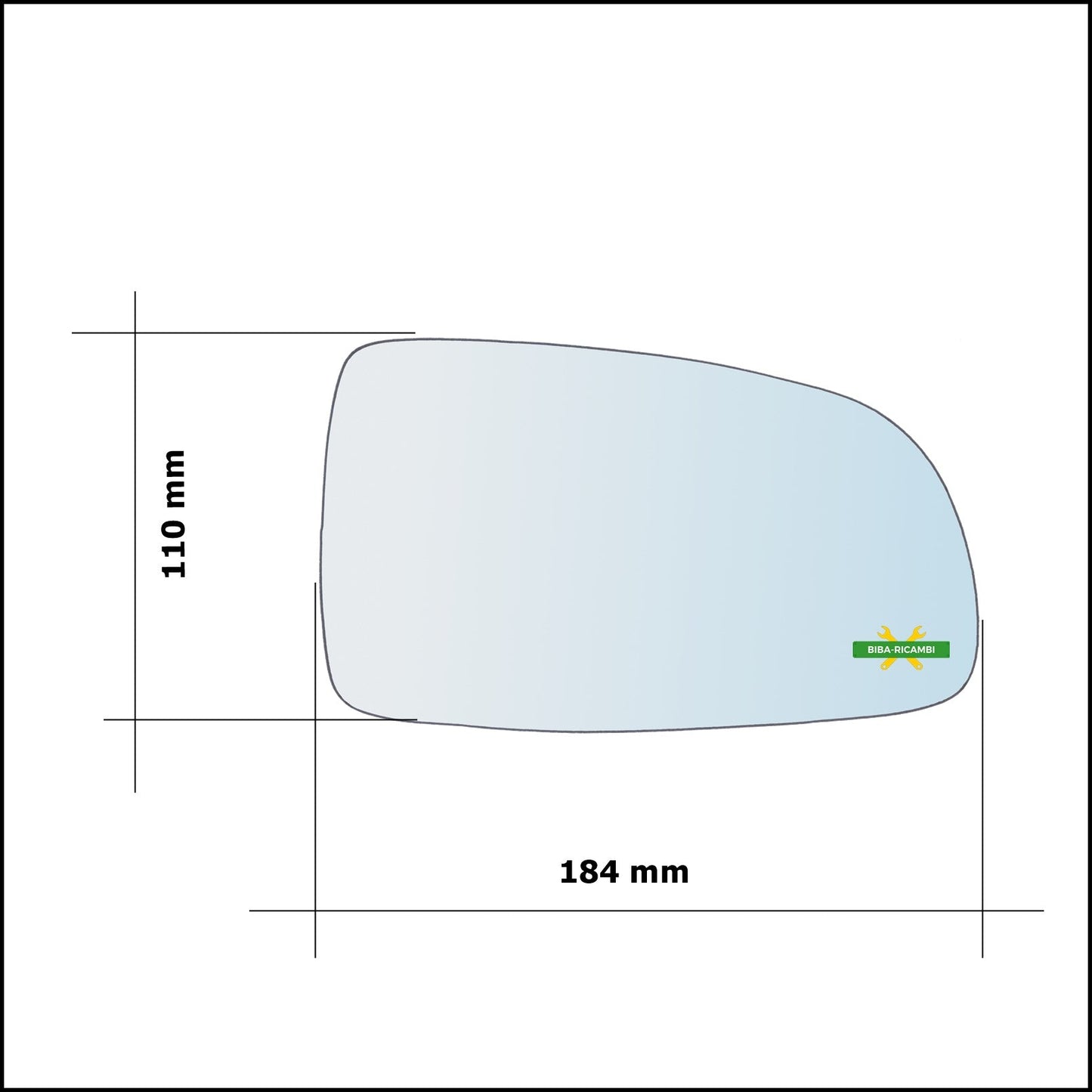 Vetro Specchio Retrovisore Lato Sx-Guidatore Per Chevrolet Aveo (T250, T255) solo dal 2007-2010 BIBA-RICAMBI