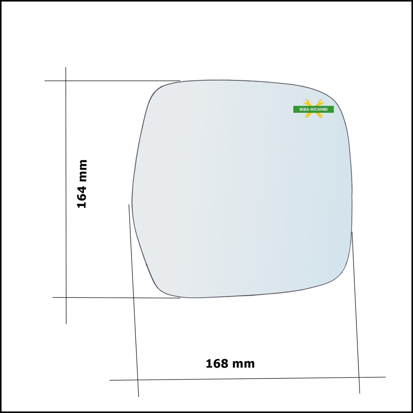 Vetro Specchio Retrovisore Lato Dx-Passeggero Per Toyota Land Cruiser 100 (J1) dal 1998-2008 BIBA-RICAMBI