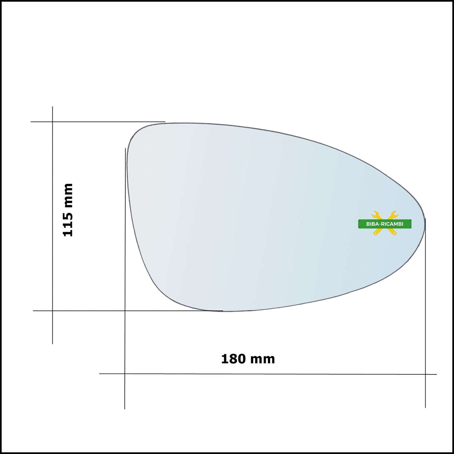 Vetro Specchio Retrovisore Lato Sx-Guidatore Per Chevrolet Aveo (T300) dal 2011> BIBA-RICAMBI