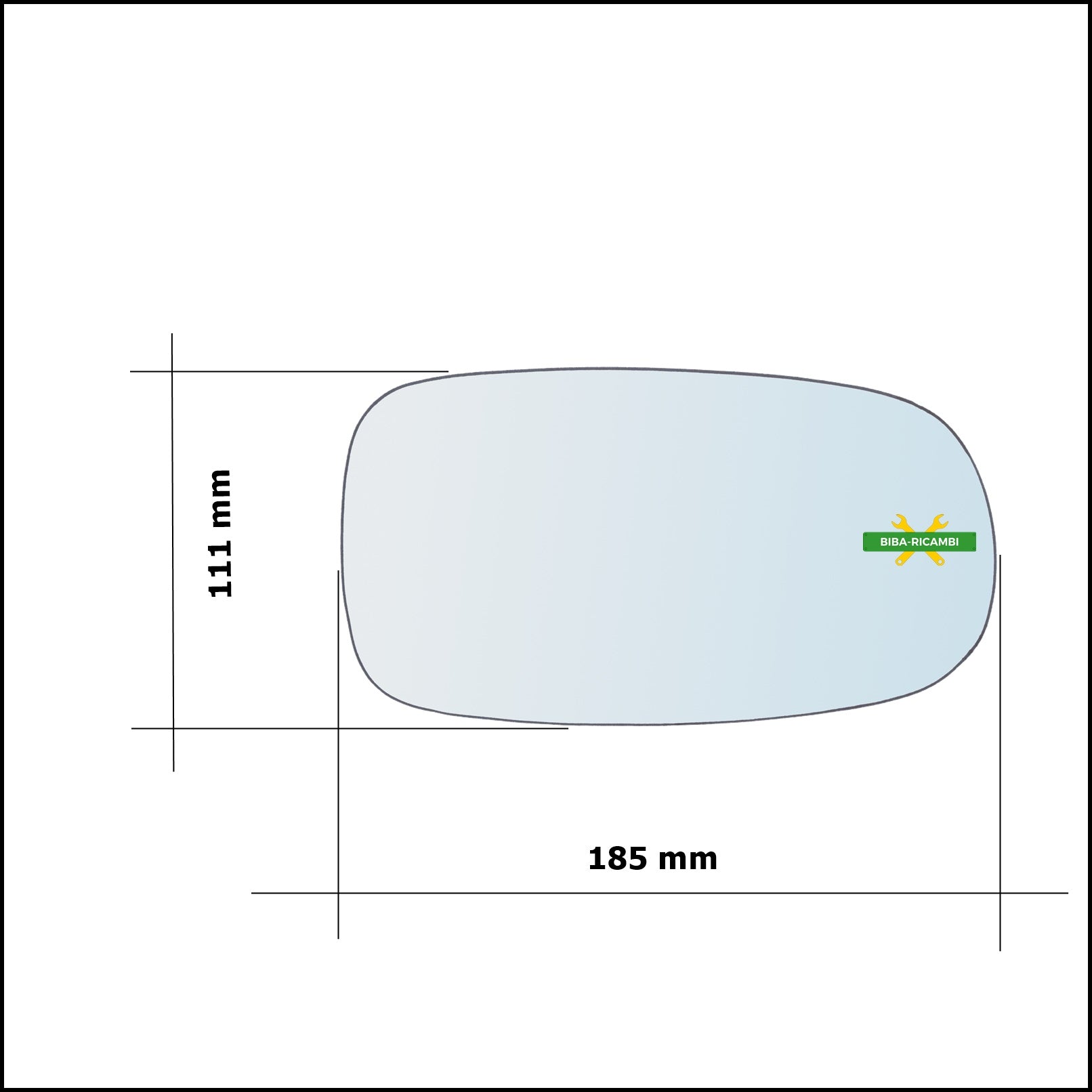 Vetro Specchio Retrovisore Asferico Lato Sx-Guidatore Per Daihatsu Cuore VI (L251) dal 2003> BIBA-RICAMBI