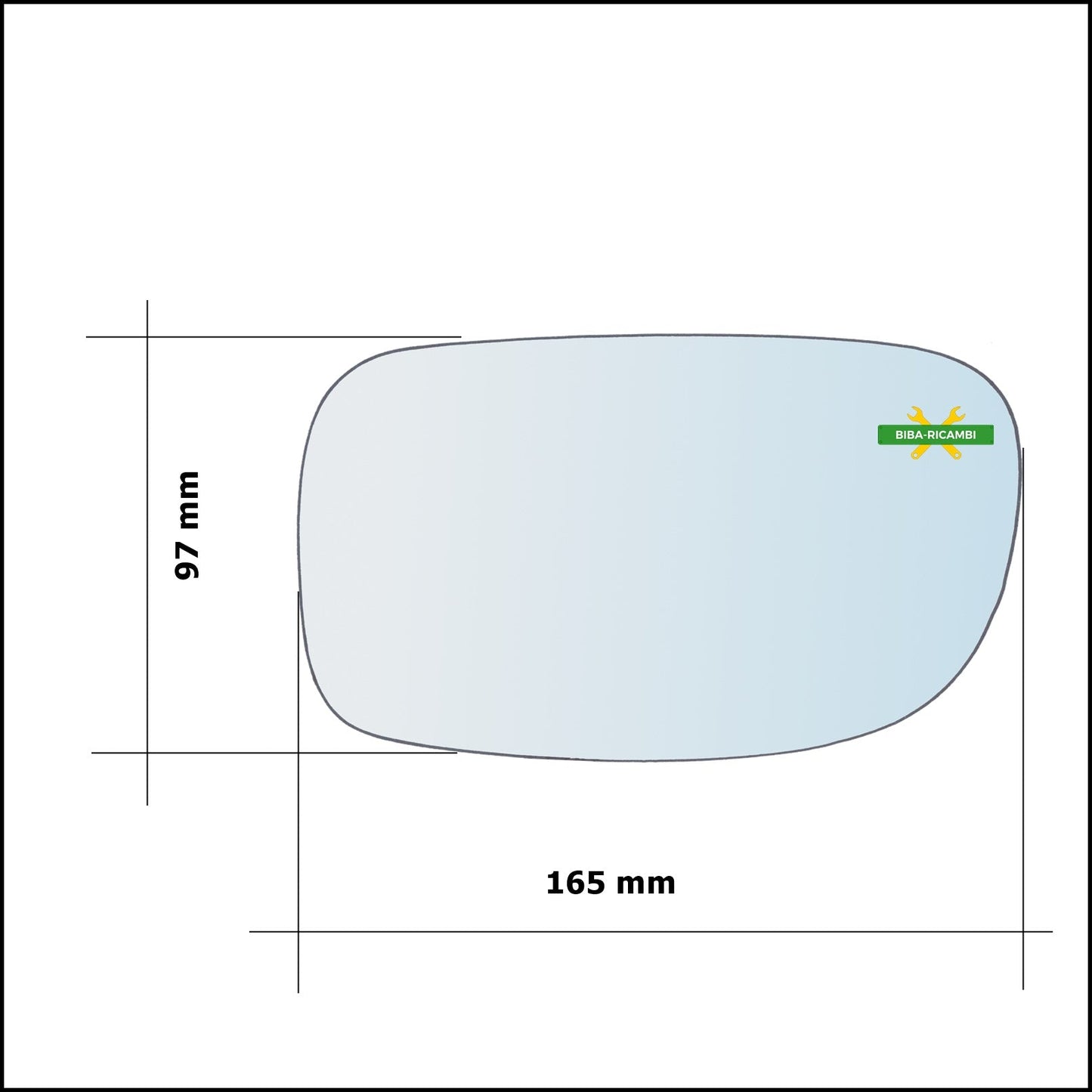 Vetro Specchio Retrovisore Lato Dx-Passeggero Per Tata Indica dal 1998-2007 BIBA-RICAMBI