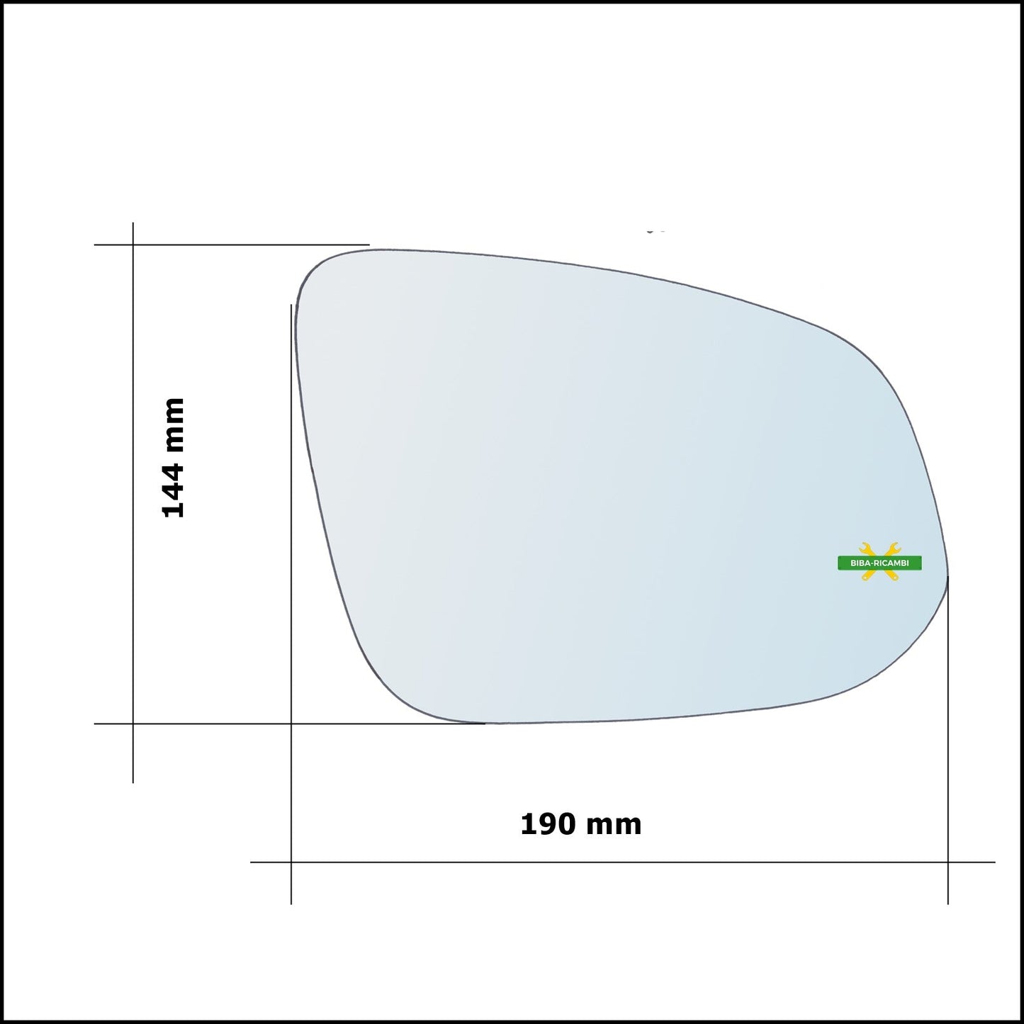 Vetro Specchio Retrovisore Lato Dx-Passeggero Per Toyota Hilux VIII Pick-up (N1) dal 2015> BIBA-RICAMBI