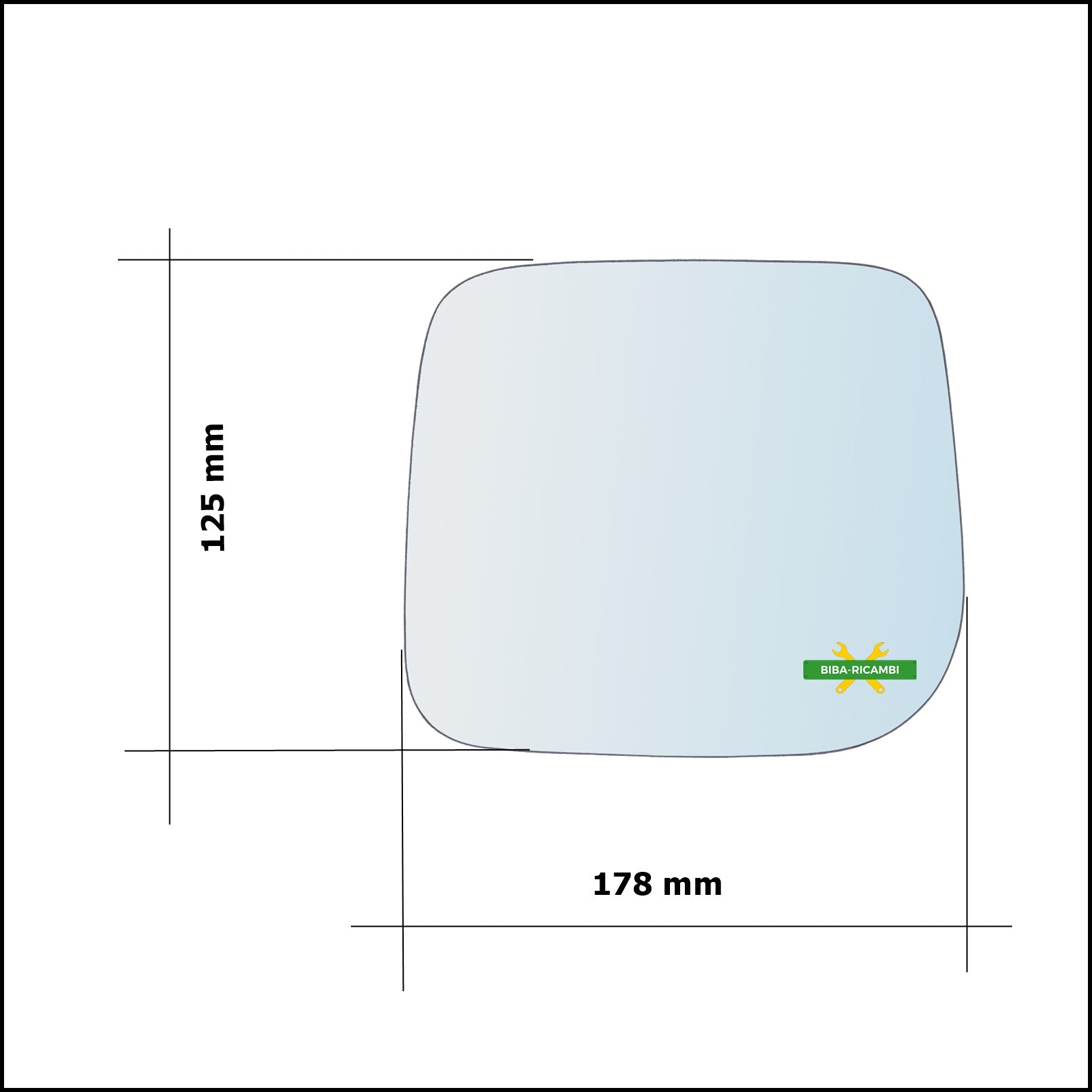 Vetro Specchio Lato Dx-Passeggero Per Hyundai Galloper II (JK) dal 1997-2003 BIBA-RICAMBI