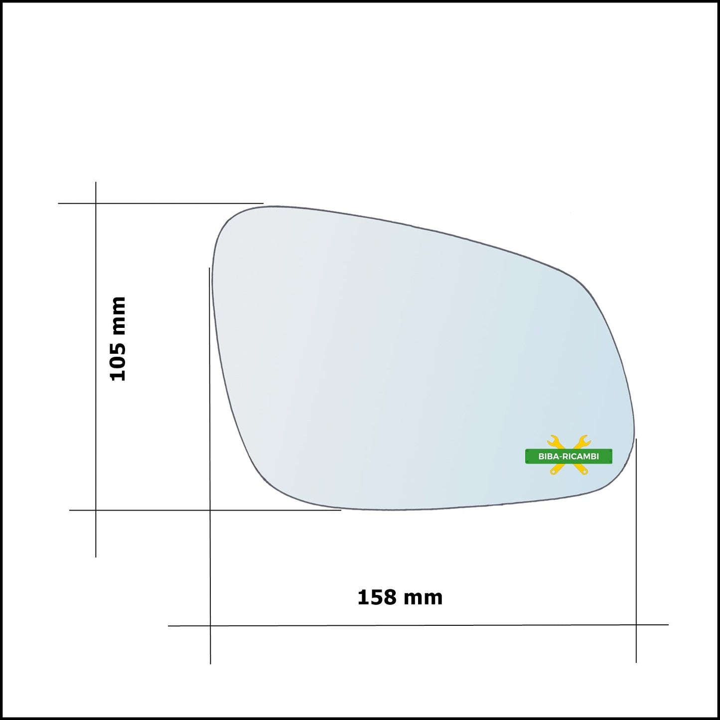 Vetro Specchio Retrovisore Lato Sx-Guidatore Per Chevrolet Spark (M400) dal 2015> BIBA-RICAMBI
