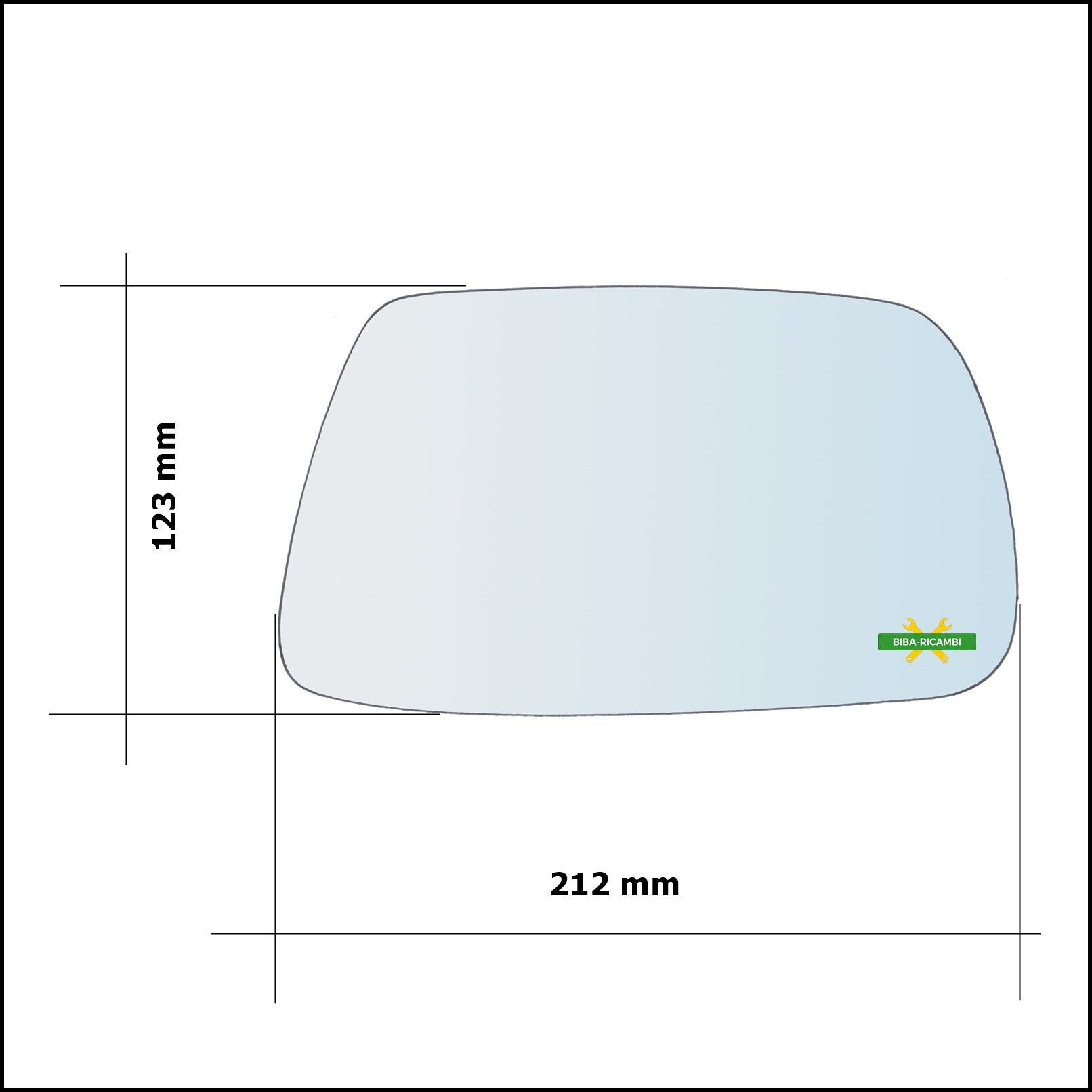 Vetro Specchio Retrovisore Asferico Lato Sx-Guidatore Per Jeep Grand Cherokee III (WH) dal 2004-2011 BIBA-RICAMBI
