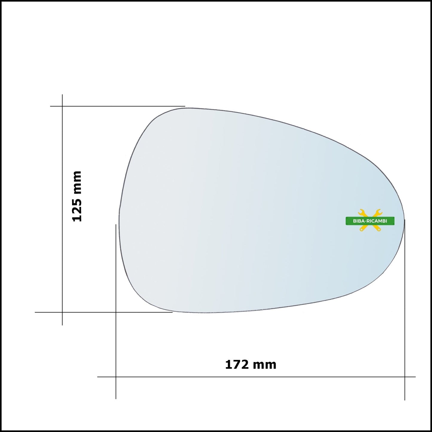 Vetro Specchio Retrovisore Lato Dx-Passeggero Per Seat Ibiza IV (6J) dal 2008> BIBA-RICAMBI