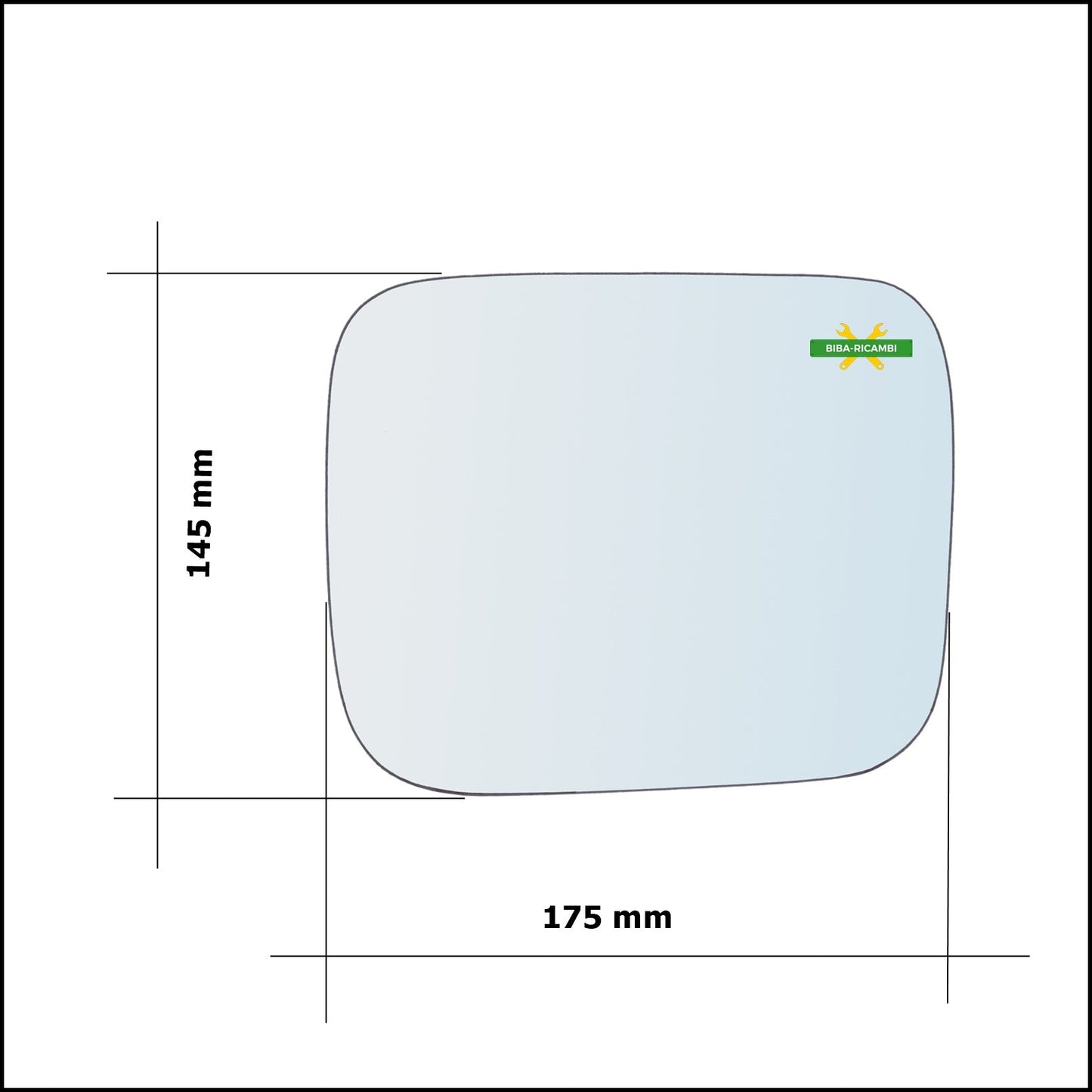 Vetro Specchio Retrovisore Lato Sx-Guidatore Per Jeep Renegade (BU) dal 2014> BIBA-RICAMBI