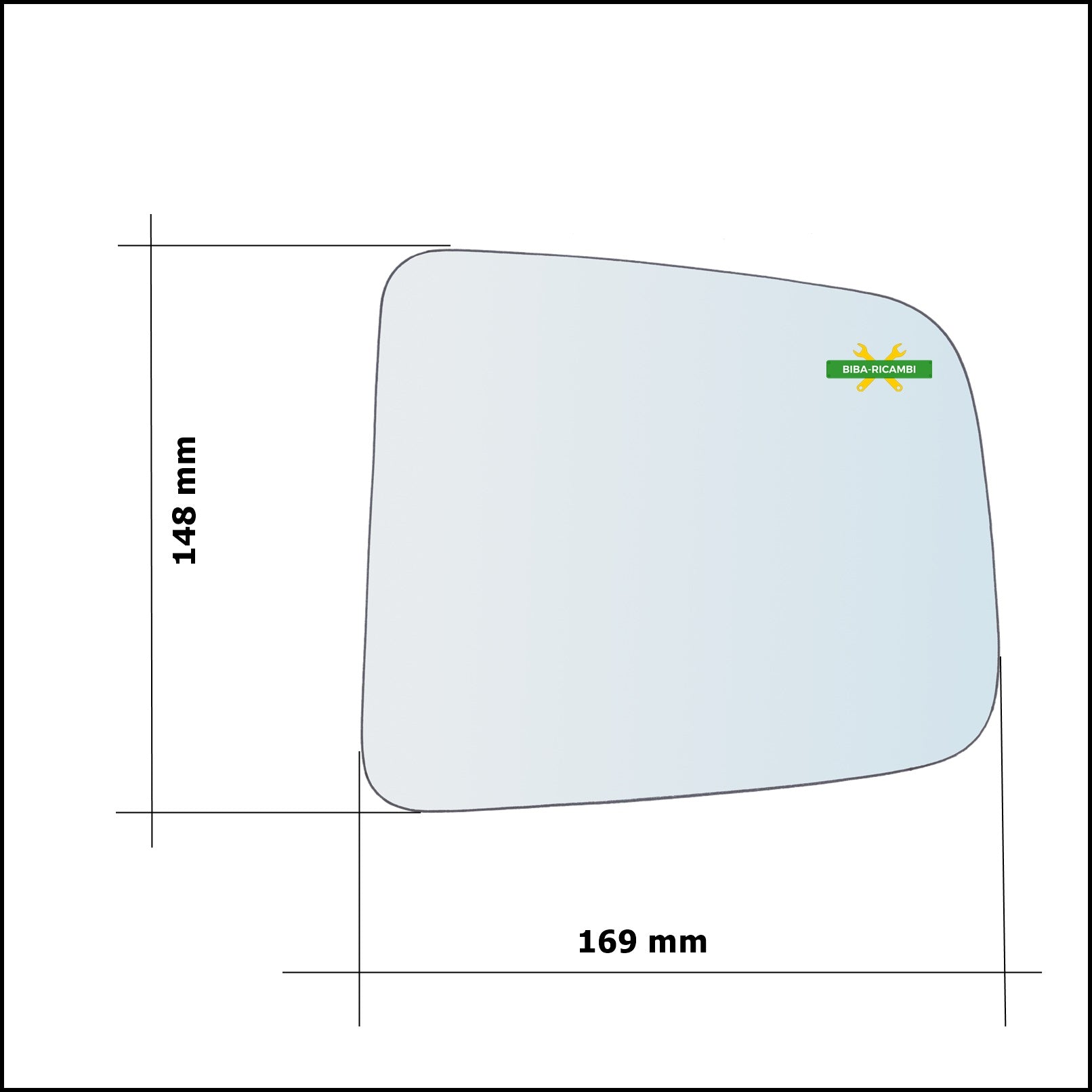 Vetro Specchio Retrovisore Asferico Lato Dx-Passeggero Per Mazda B2500 Pick-Up dal 2000-2007 BIBA-RICAMBI