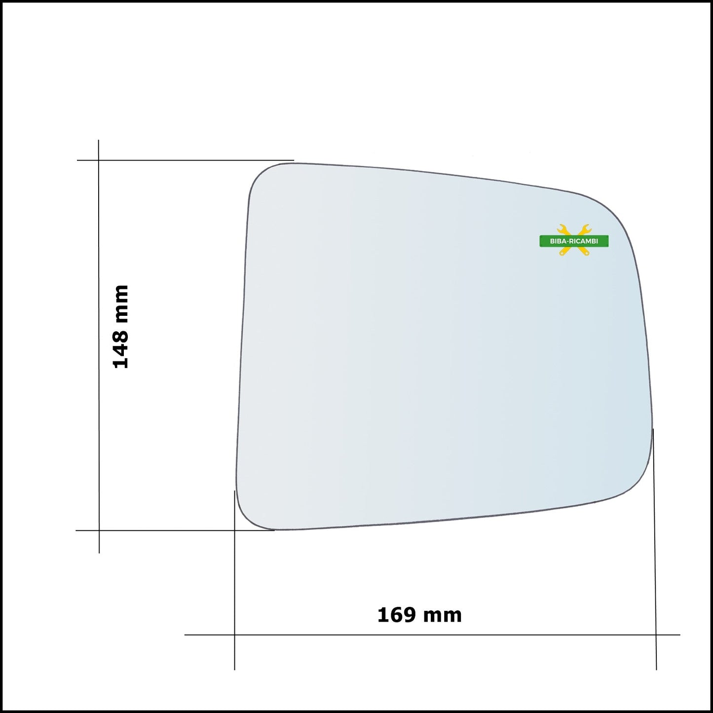 Vetro Specchio Retrovisore Asferico Lato Sx-Guidatore Per Mazda B2500 Pick-Up dal 2000-2007 BIBA-RICAMBI