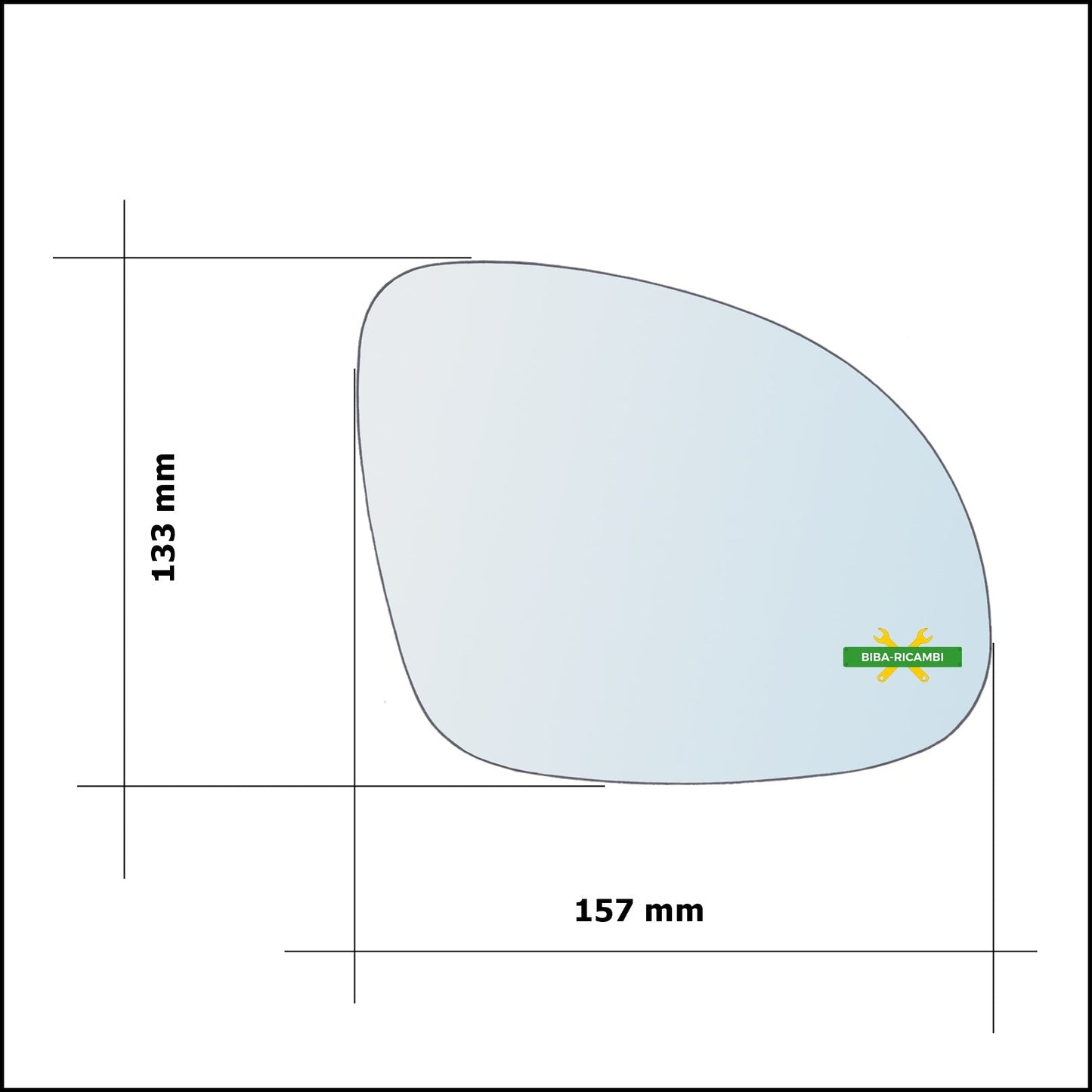 Vetro Specchio Retrovisore Lato Dx-Passeggero Per Seat Alhambra II (710) dal 2010> BIBA-RICAMBI