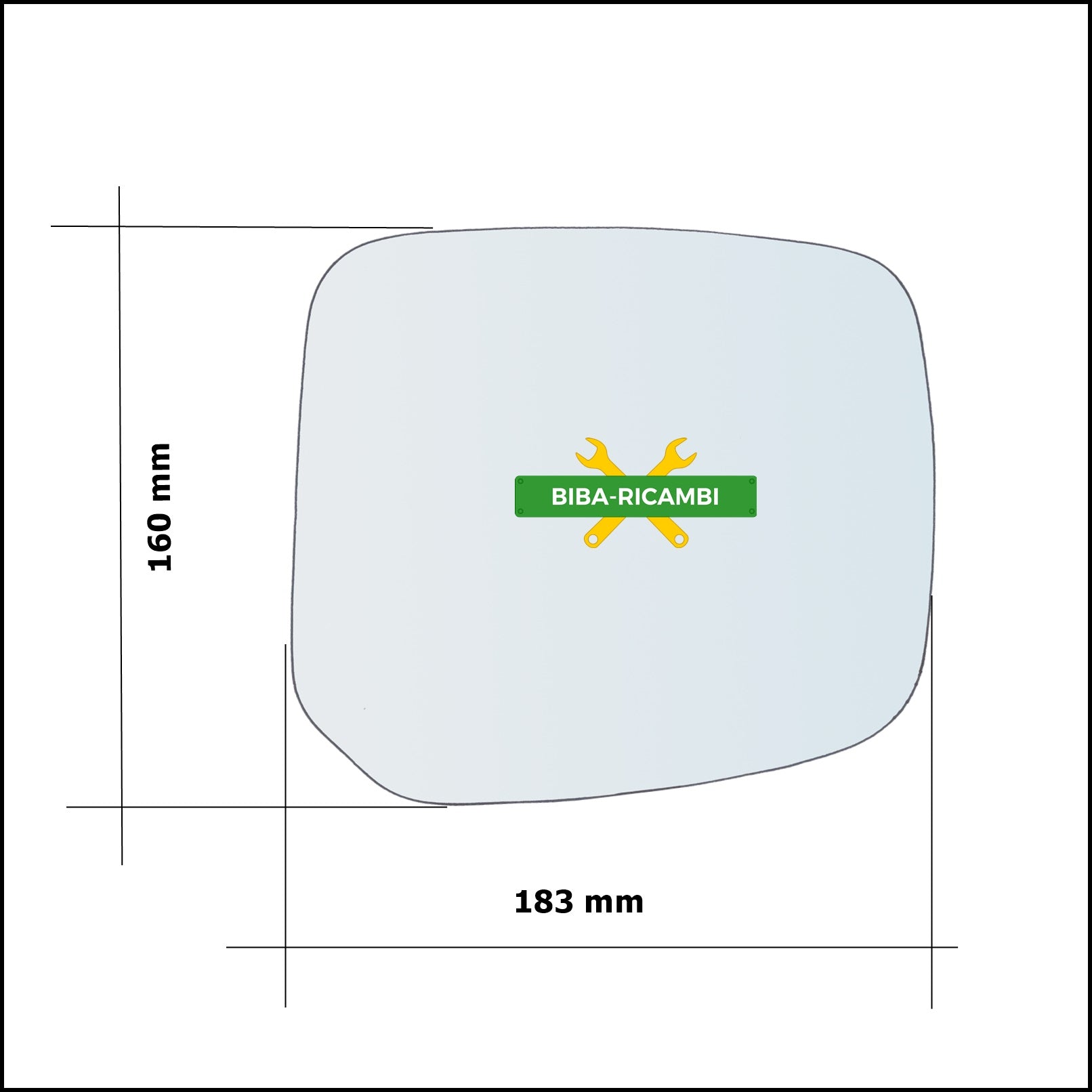 Vetro Specchio Retrovisore Asferico Lato Dx-Passeggero Per Mitsubishi L200 I (K7_T) solo dal 1999-2006 BIBA-RICAMBI