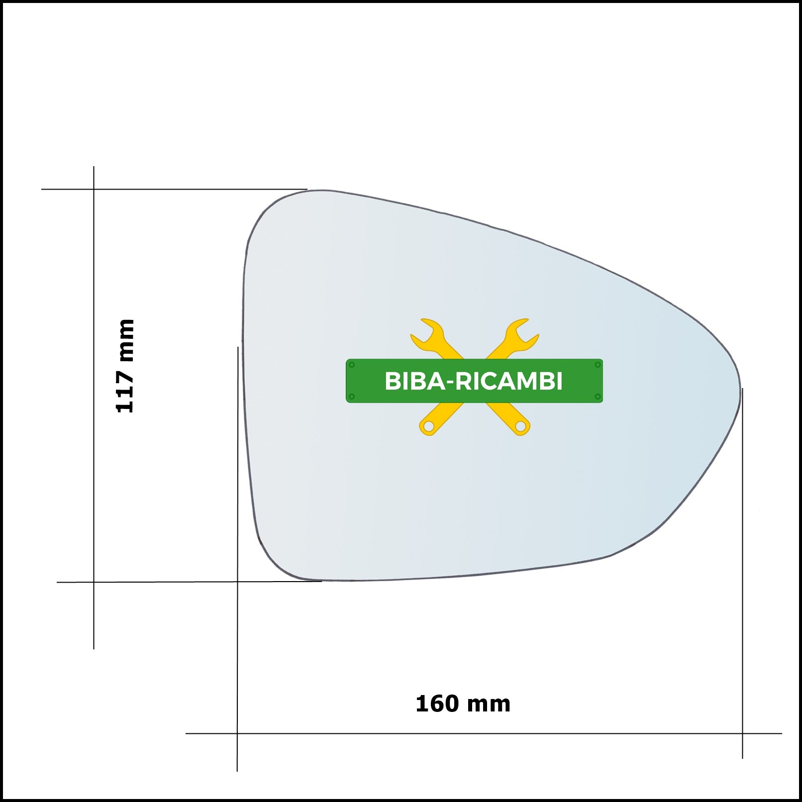 Piastra Specchio Retrovisore Lato Dx-Passeggero Per Fiat Tipo II (356) dal 2015> BIBA-RICAMBI