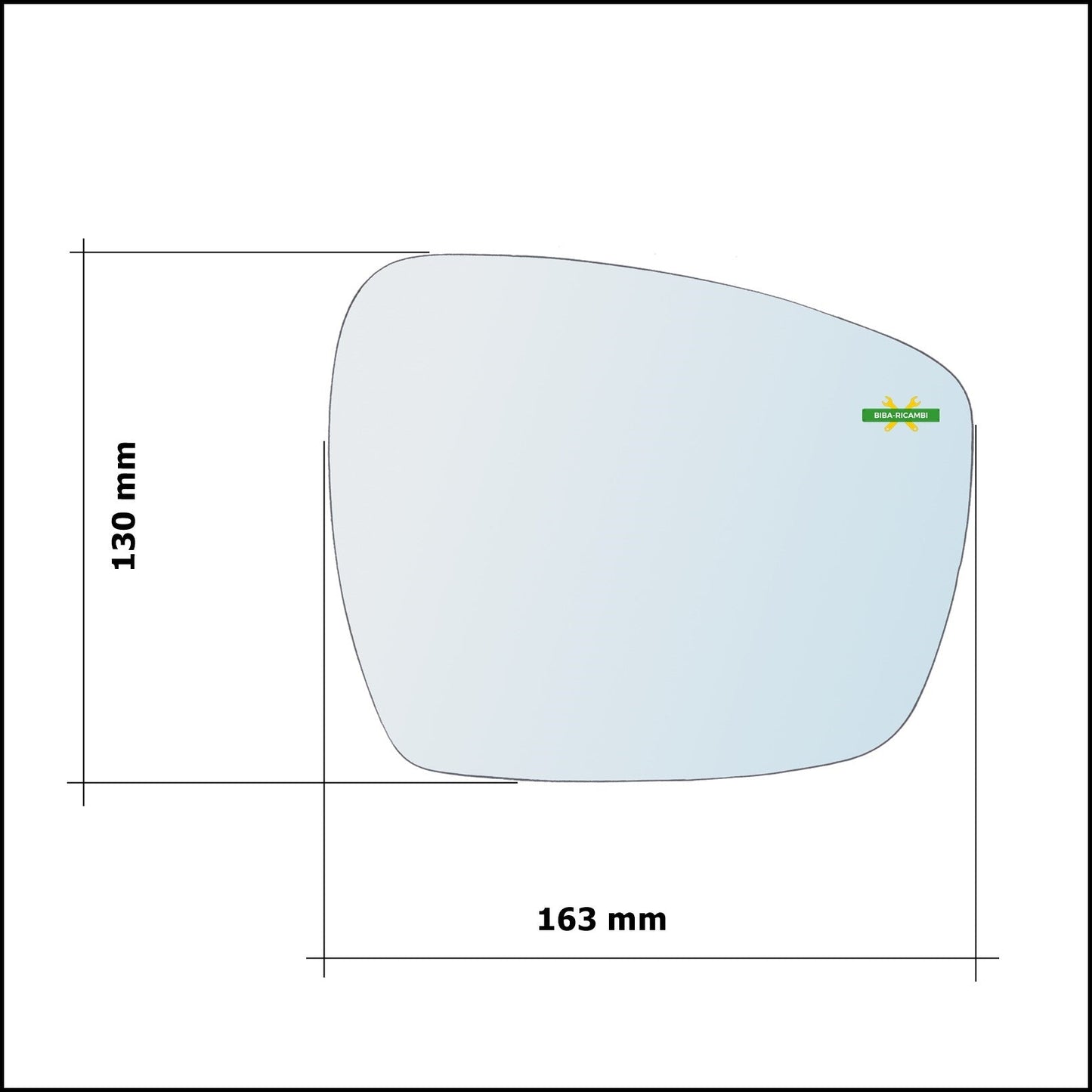 Piastra Retrovisore Termica Blind Spot Lato Sx-Guidatore Per Ford Edge dal 2015> BIBA-RICAMBI