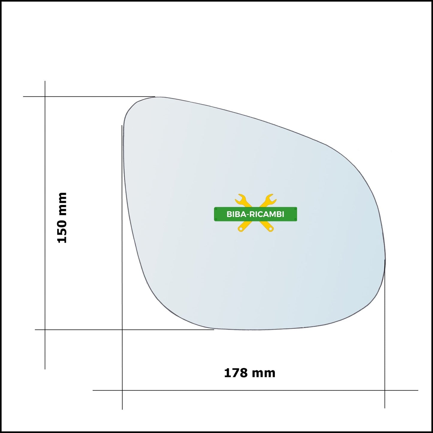 Piastra Specchio Retrovisore Asferica Lato Dx-Passeggero Per Renault Kangoo II (KW0/1) solo dal 2012> BIBA-RICAMBI