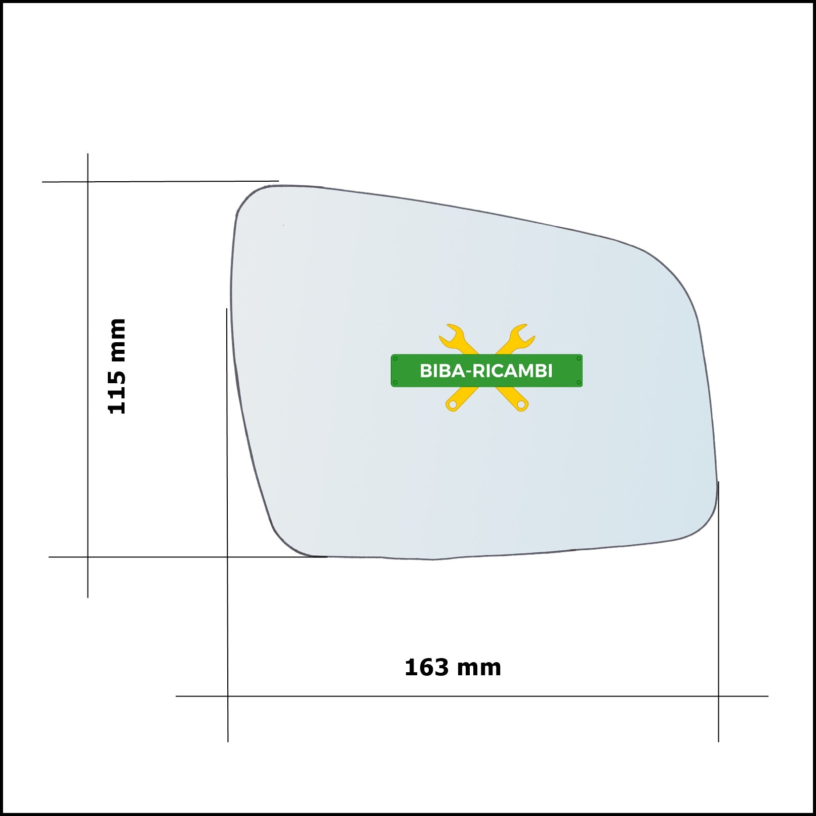 Vetro Specchio Retrovisore Asferico Lato Dx-Passeggero Per Opel Zafira B (A05) solo dal 2008-2015 BIBA-RICAMBI