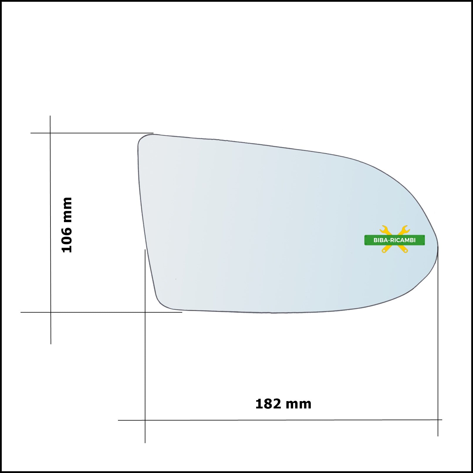 Piastra Retrovisore Termica Asferica Lato Dx-Passeggero Per Opel Zafira A (T98) dal 1999-2005 BIBA-RICAMBI
