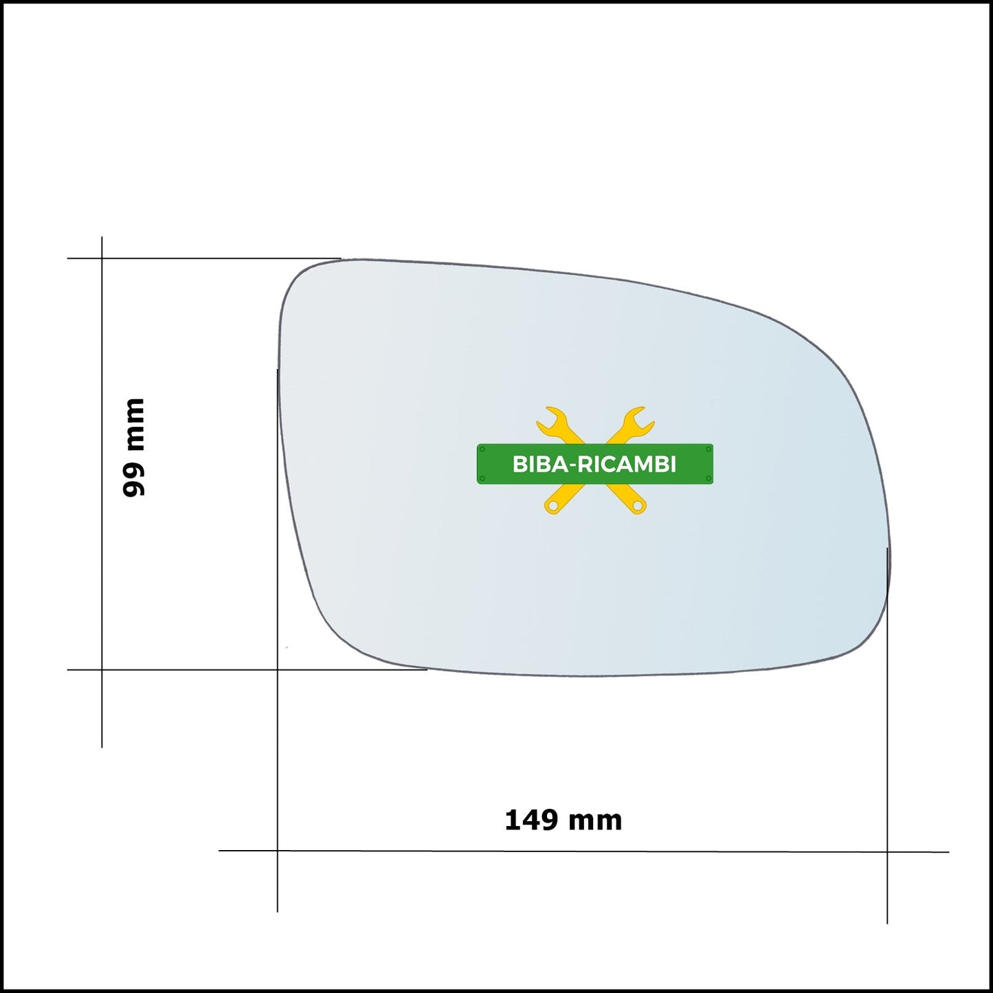 Vetro Specchio Retrovisore Asferico Lato Sx-Guidatore Per Volkswagen Lupo (6X1) solo dal 2001-2005 BIBA-RICAMBI
