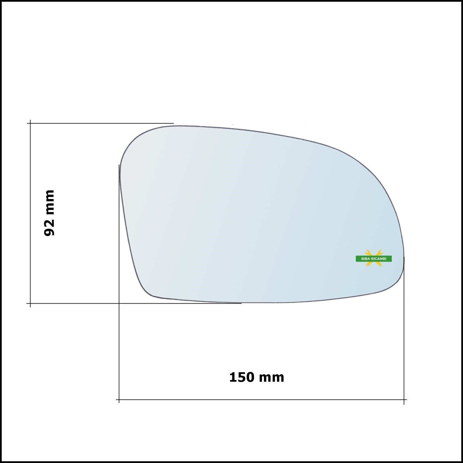 Vetro Specchio Retrovisore Cromato Lato Sx-Guidatore Per Citroen Saxo (S0) dal 1996-2004 BIBA-RICAMBI