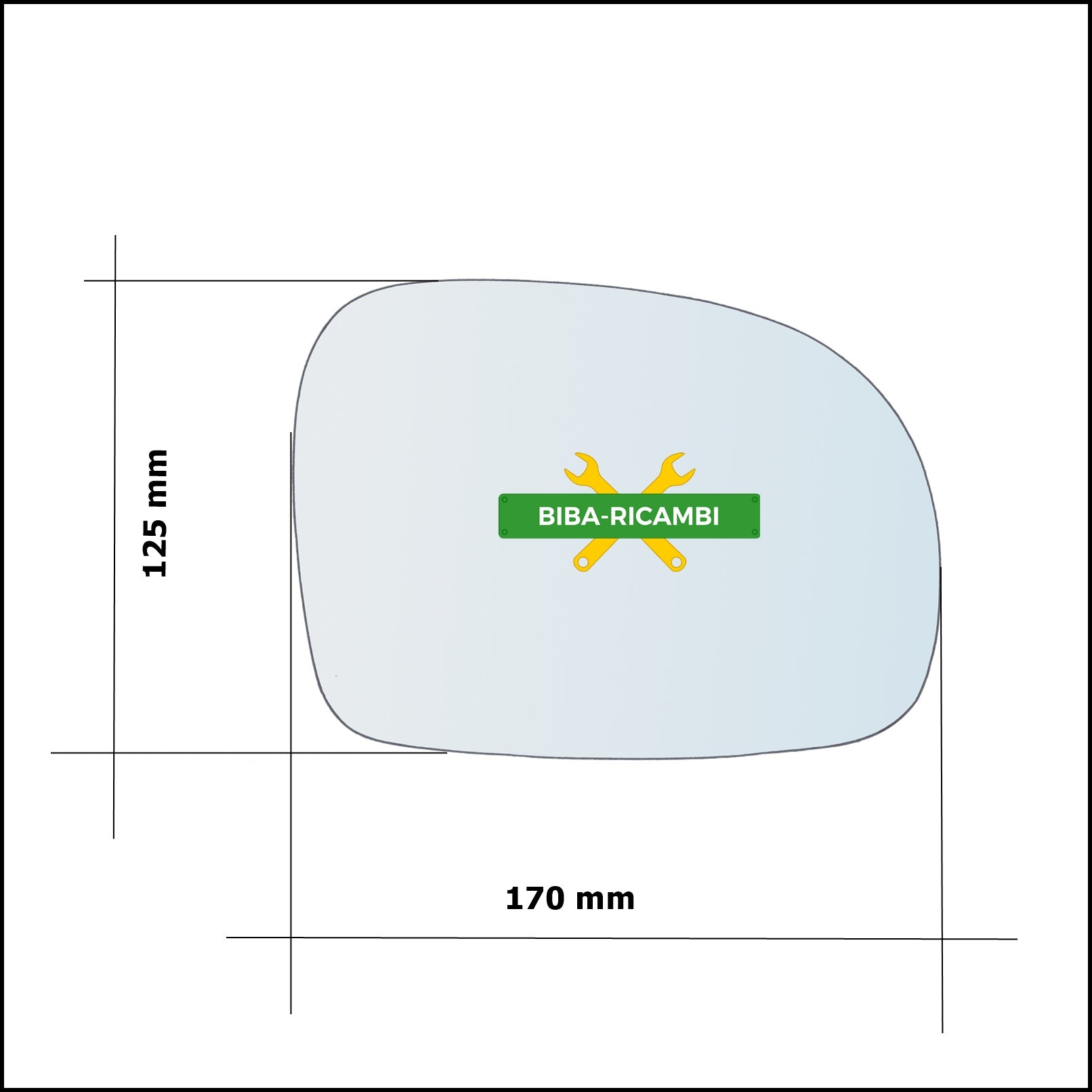 Vetro Specchio Retrovisore Lato Dx-Passeggero Per Mercedes Viano (W639) dal 2003-2011 BIBA-RICAMBI