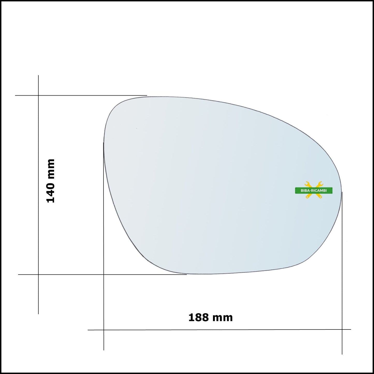 Piastra Retrovisore Termica Lato Dx-Passeggero Per Nissan Cube (Z12) solo dal 2008-2013 BIBA-RICAMBI