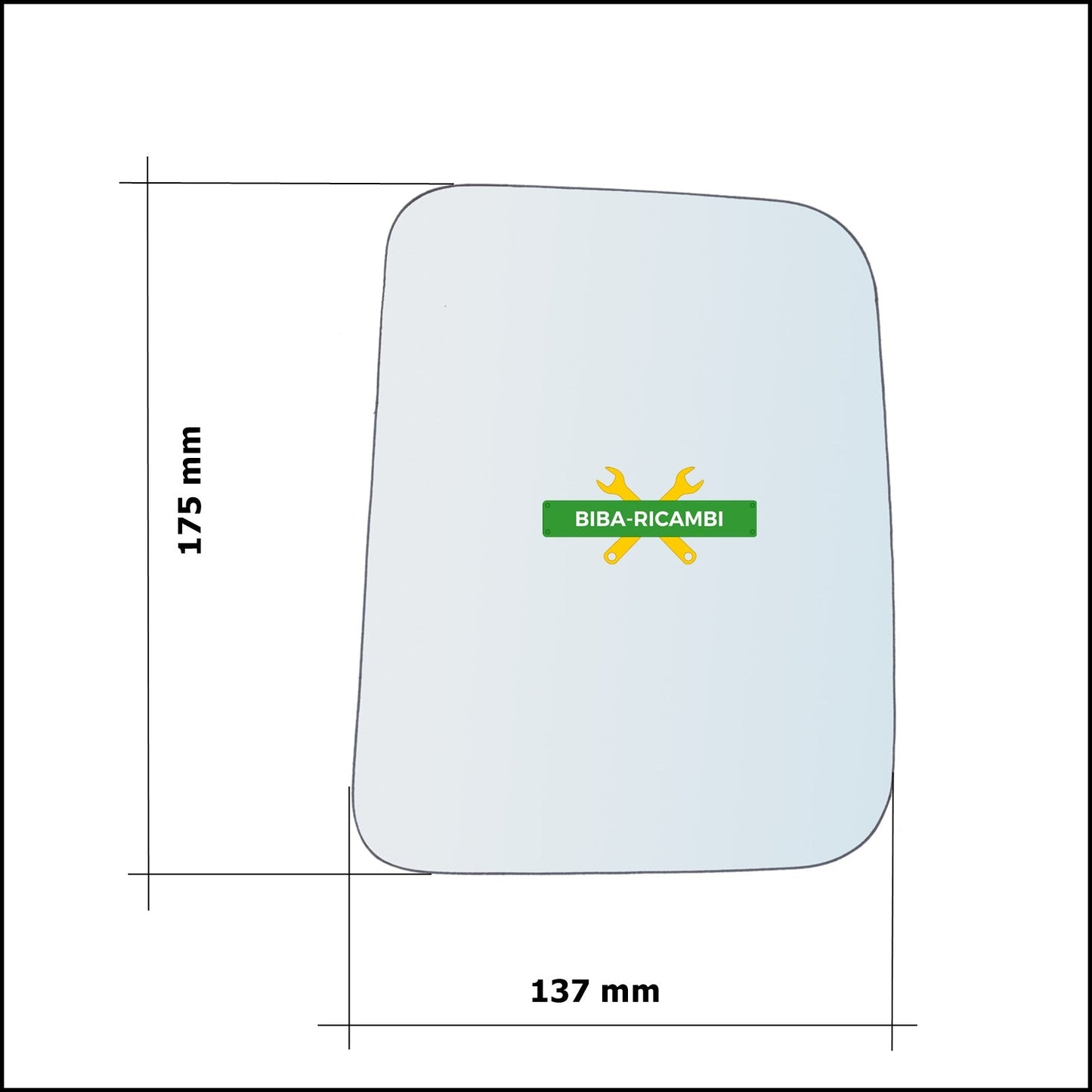Vetro Specchio Retrovisore Lato Dx-Passeggero Per Fiat Fiorino I (147) solo dal 1998-2007 BIBA-RICAMBI
