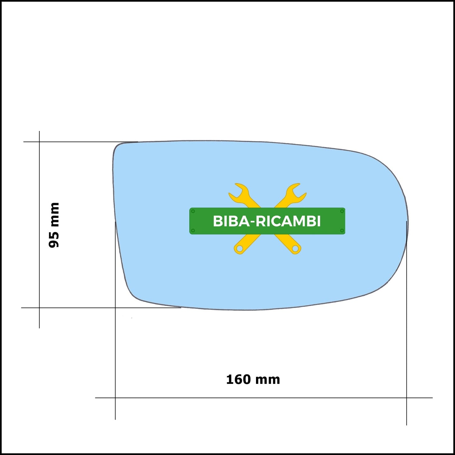 Vetro Specchio Blue Asferico Lato Sx-Guidatore Per Alfa Romeo Spider I (916) dal 1994-2005 BIBA-RICAMBI