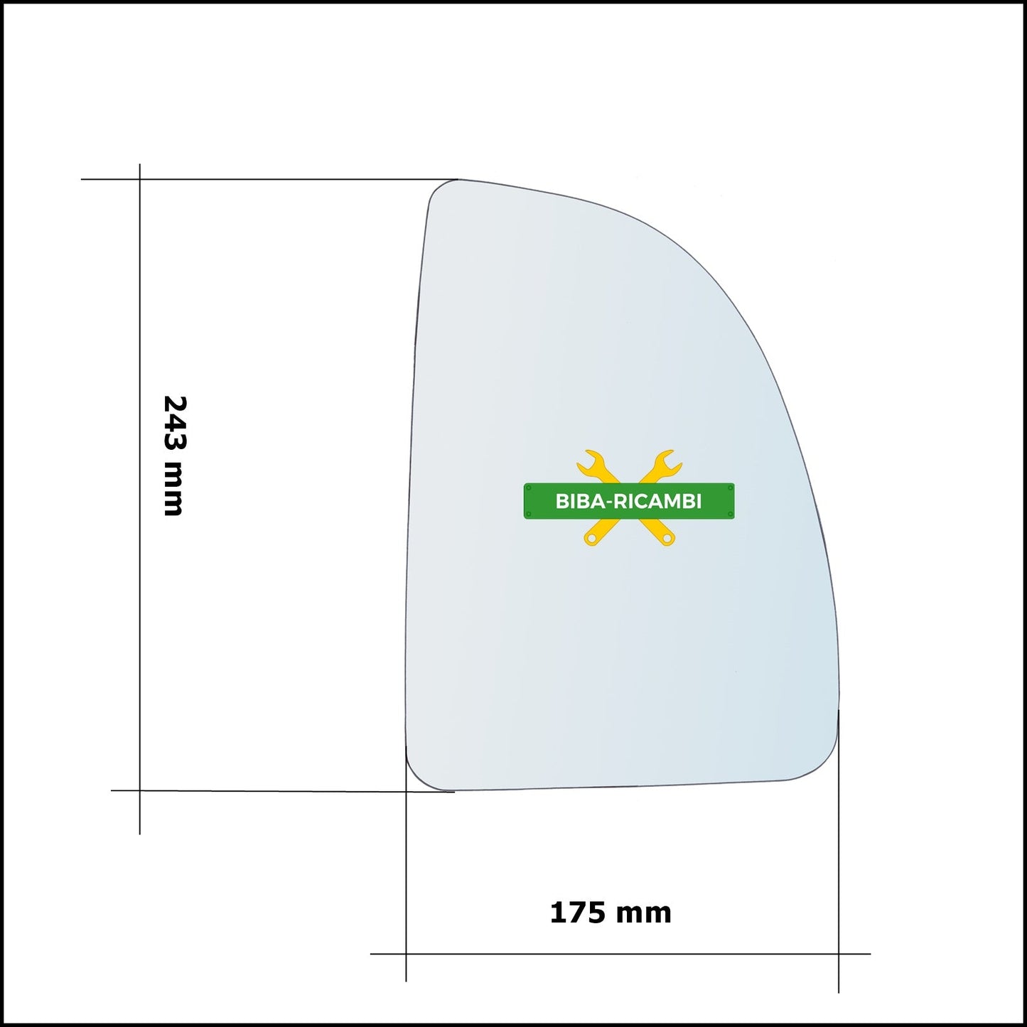 Vetro Specchio Retrovisore Lato Dx-Passeggero Per Fiat Ducato II (244) dal 2002-2006 BIBA-RICAMBI