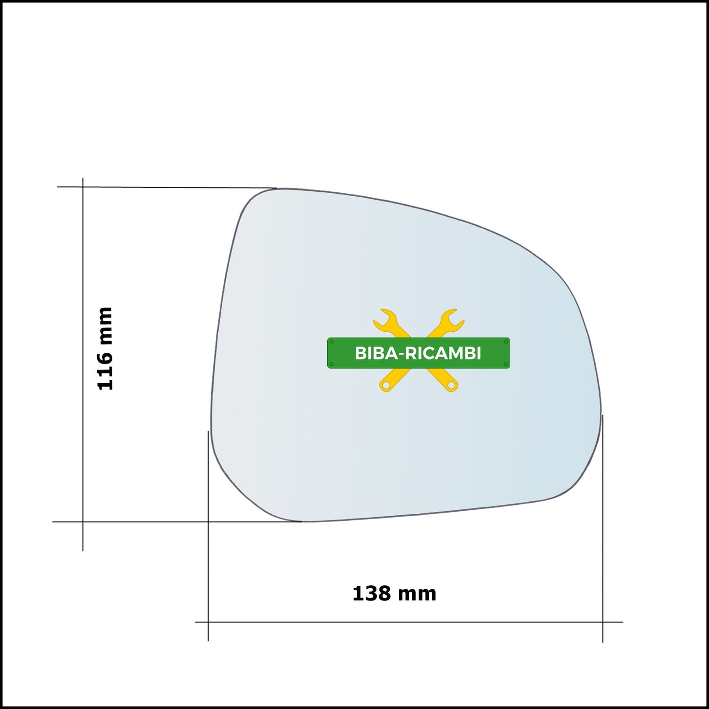 Vetro Specchio Retrovisore Lato Dx-Passeggero Per Nissan Pixo (UA0) dal 2009> BIBA-RICAMBI