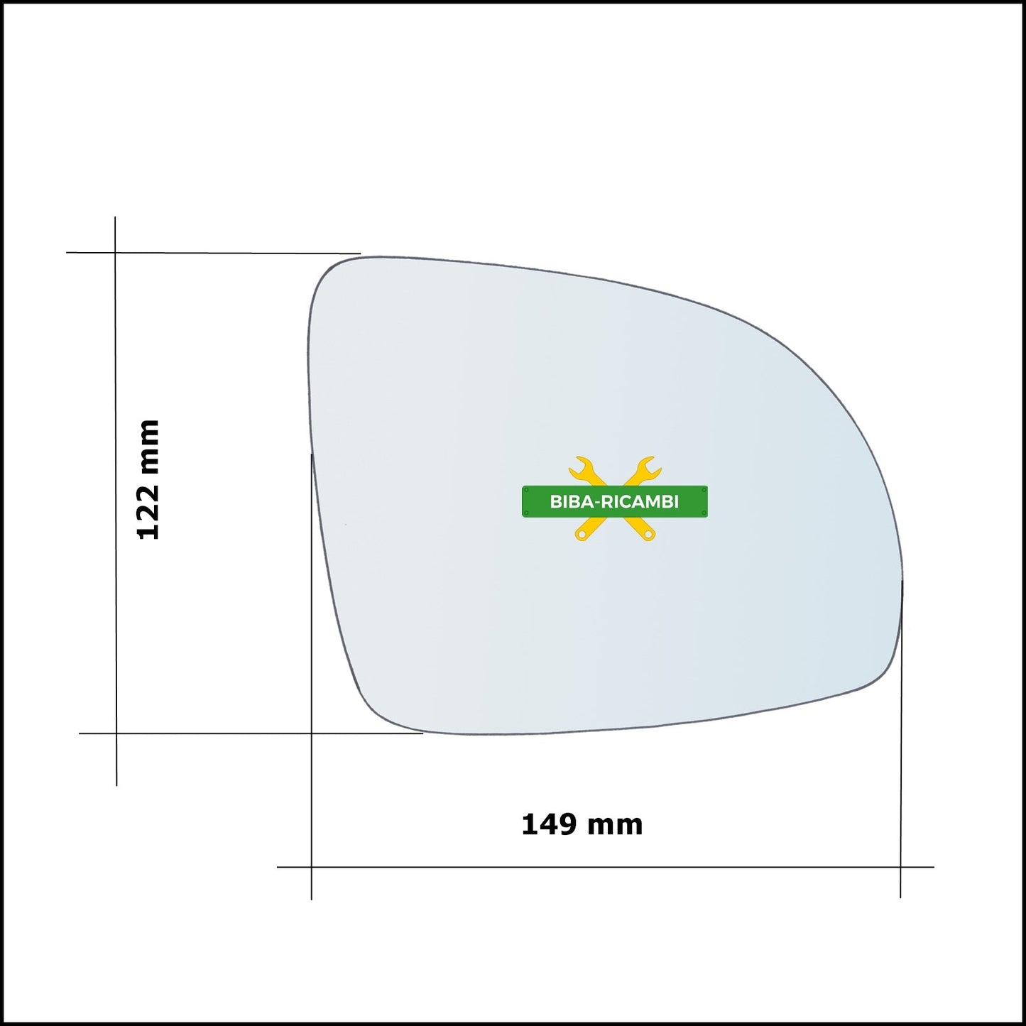 Vetro Specchio Retrovisore Lato Sx-Guidatore Per Kia Picanto I (SA) solo dal 2008-2011 BIBA-RICAMBI