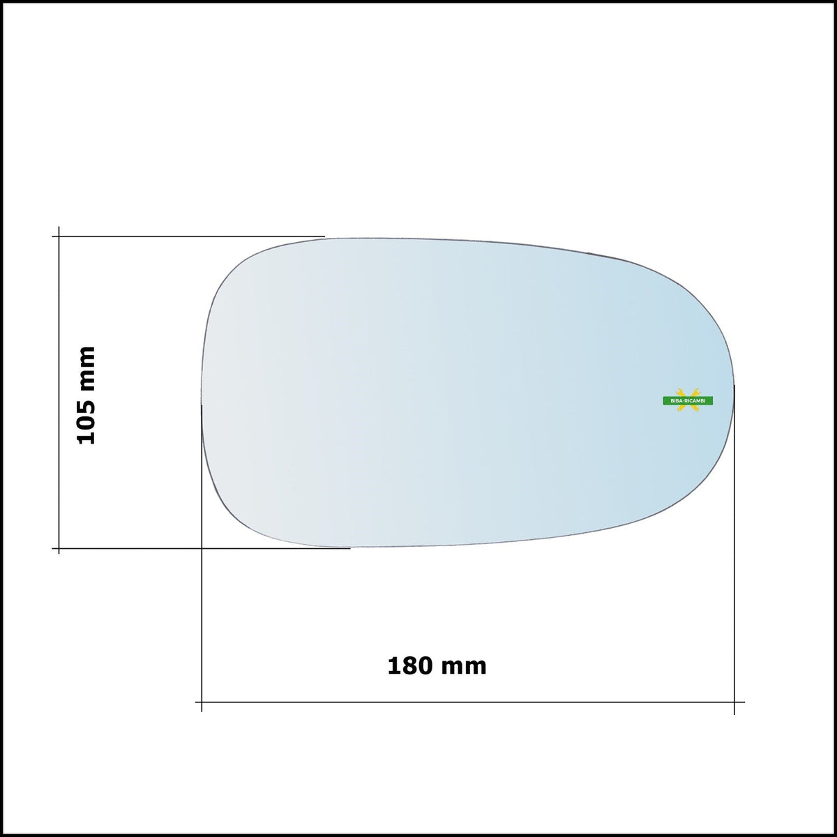 Vetro Specchio Retrovisore Cromato Asferico Lato Sx-Guidatore Per Nissan Almera Tino (V10) dal 1998-2006 BIBA-RICAMBI