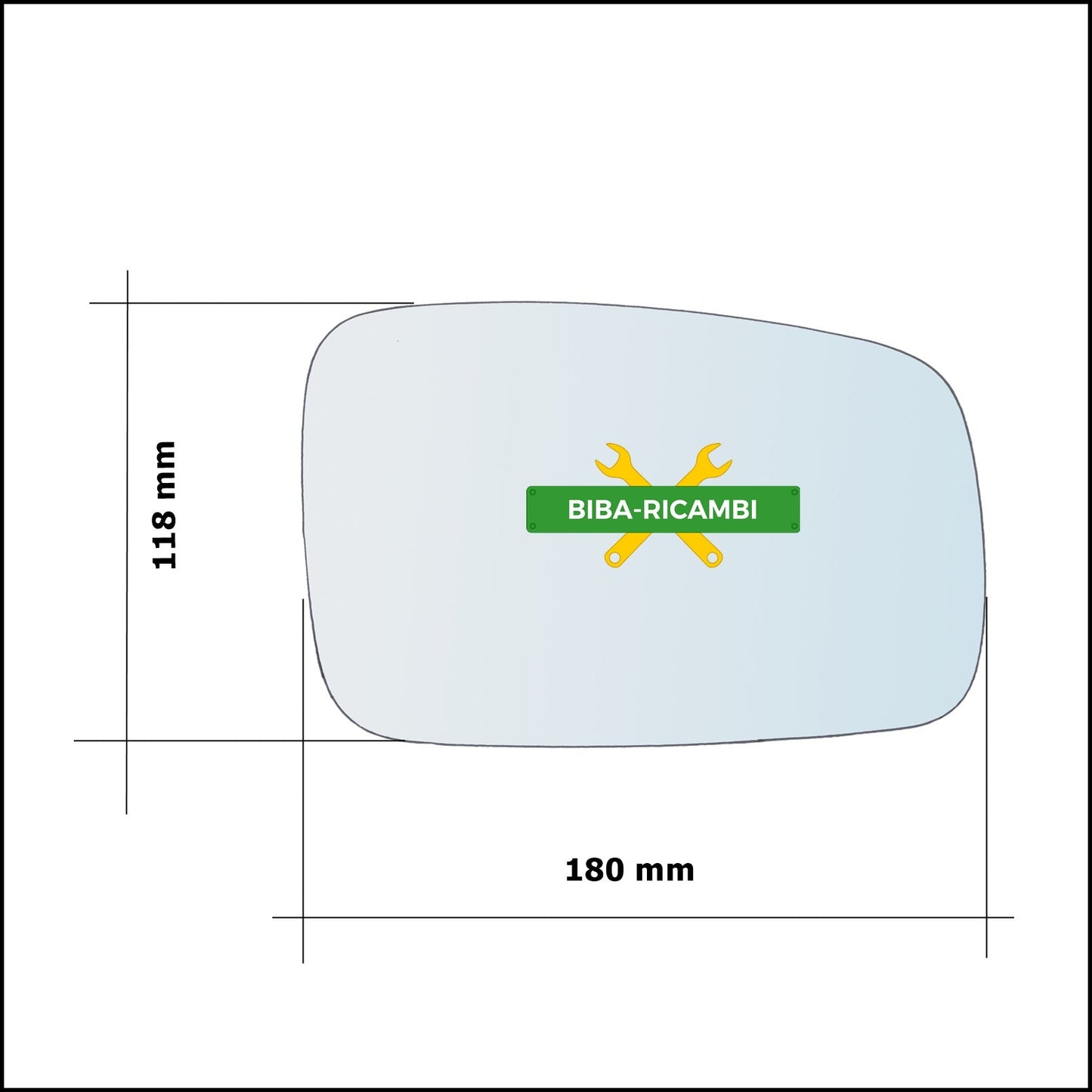 Vetro Specchio Retrovisore Lato Dx-Passeggero Per Kia Sorento I (JC) dal 2002-2009 BIBA-RICAMBI