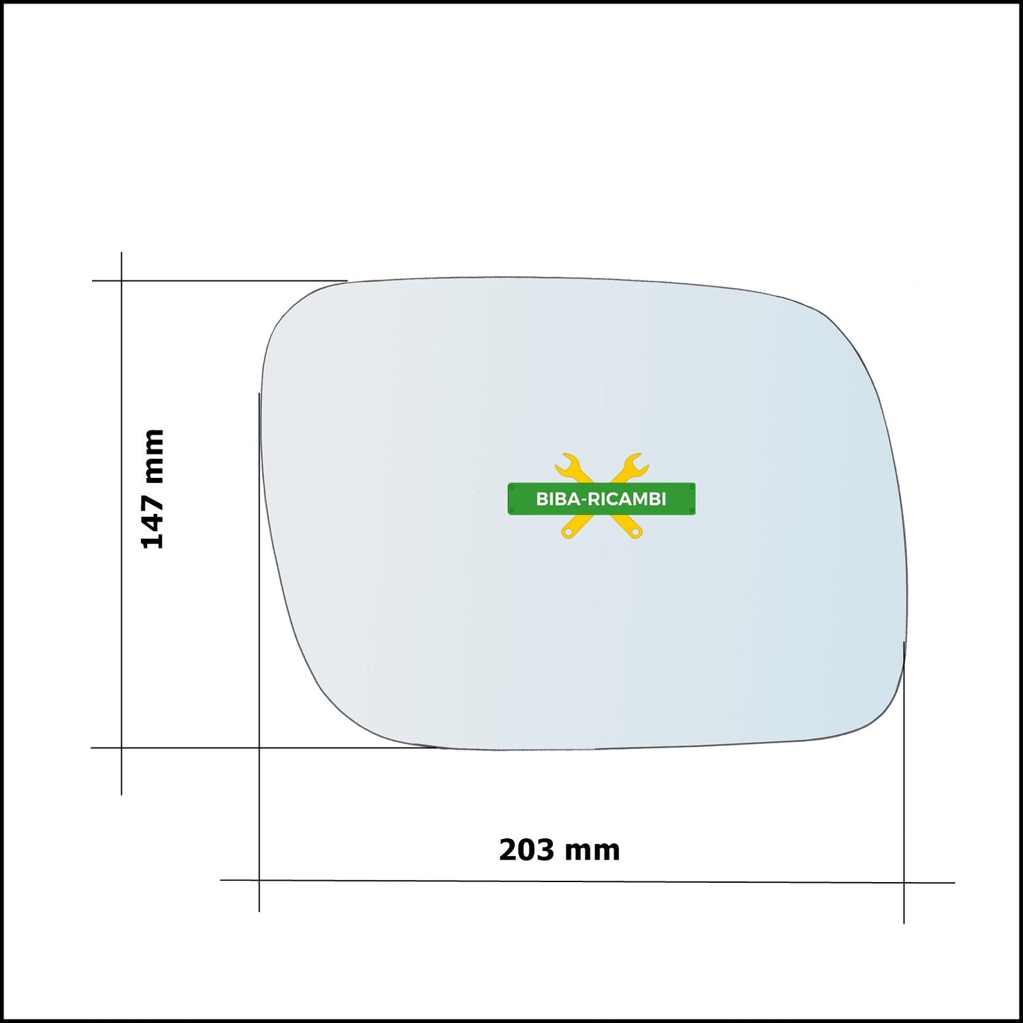 Vetro Specchio Retrovisore Lato Sx-Guidatore Per Vw Touareg I (7LA) solo dal 2002-2009 BIBA-RICAMBI