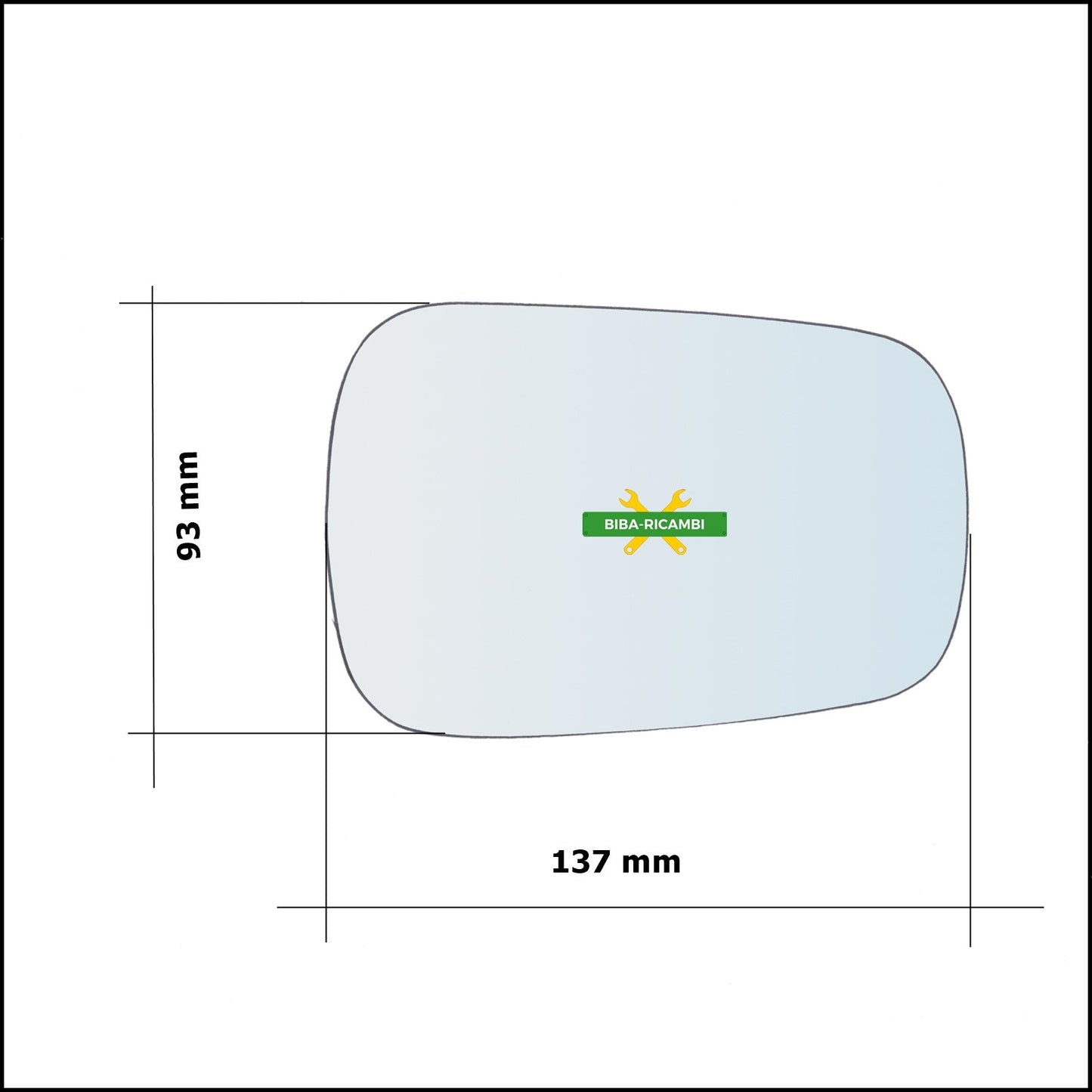 Vetro Specchio Retrovisore Asferico Lato Sx-Guidatore Per Ford Fiesta V (JH) solo dal 2001-2005 BIBA-RICAMBI