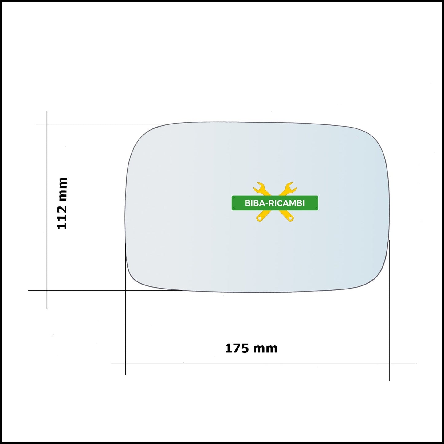 Vetro Specchio Retrovisore Asferico Lato Dx-Passeggero Per Ford Fiesta II (FBD) dal 1983-1989 BIBA-RICAMBI