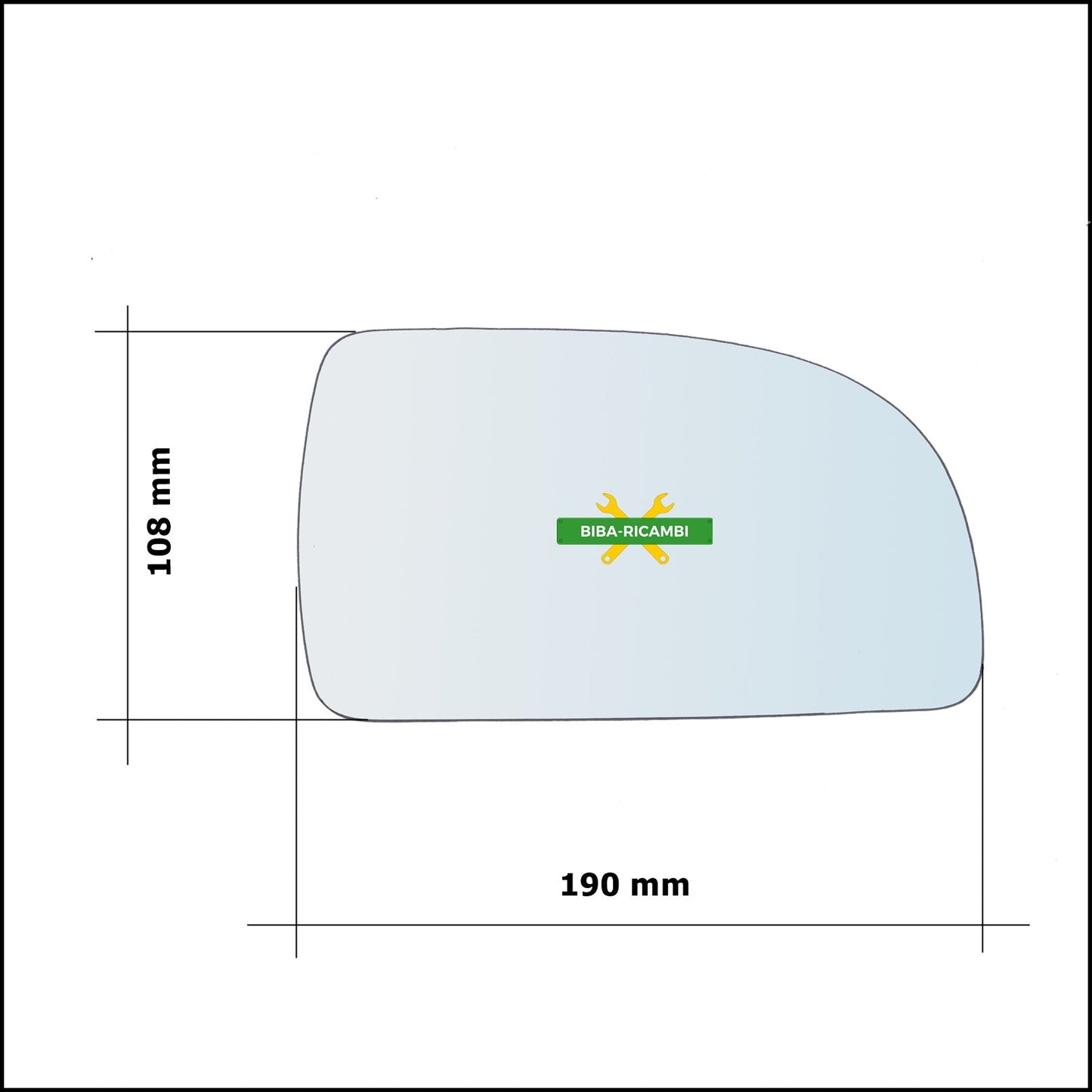 Vetro Specchio Retrovisore Asferico Lato Sx-Guidatore Per Kia Carens II (FJ) dal 2002-2006 BIBA-RICAMBI