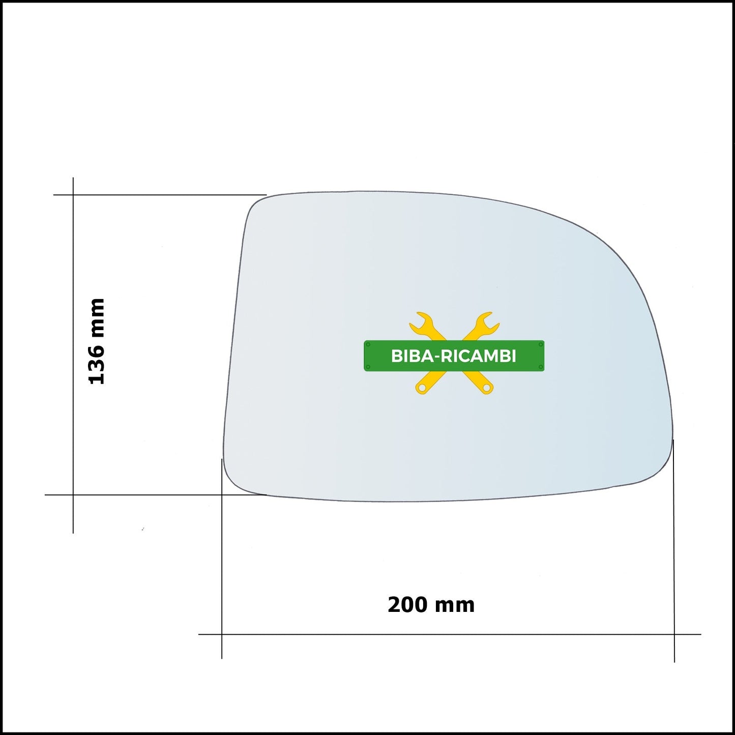 Vetro Specchio Retrovisore Asferico Lato Sx-Guidatore Per Kia Carens III (UN) dal 2006-2009 BIBA-RICAMBI