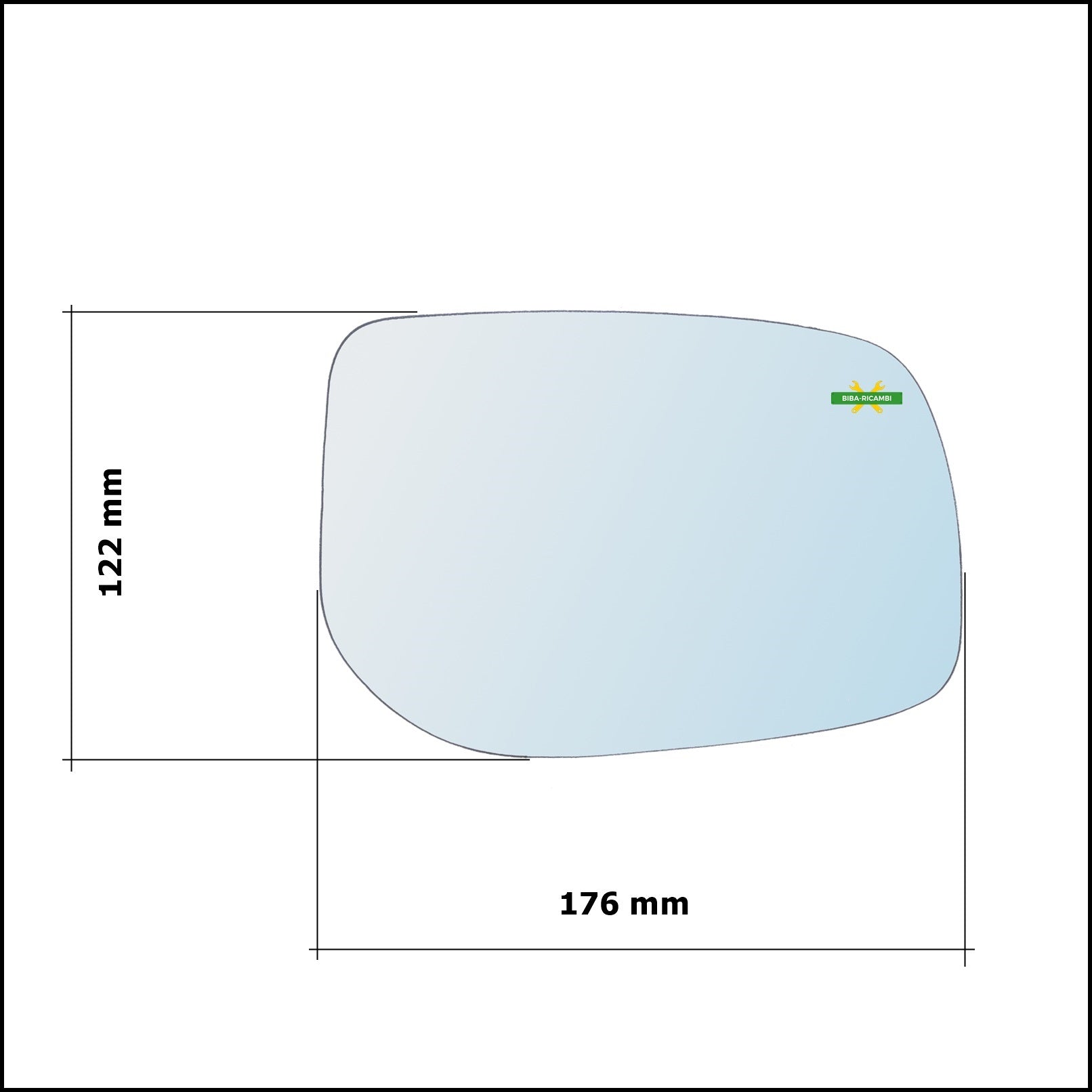 Vetro Specchio Retrovisore Cromato Lato Sx-Guidatore Per Toyota Yaris II (P9) dal 2005-2011 BIBA-RICAMBI