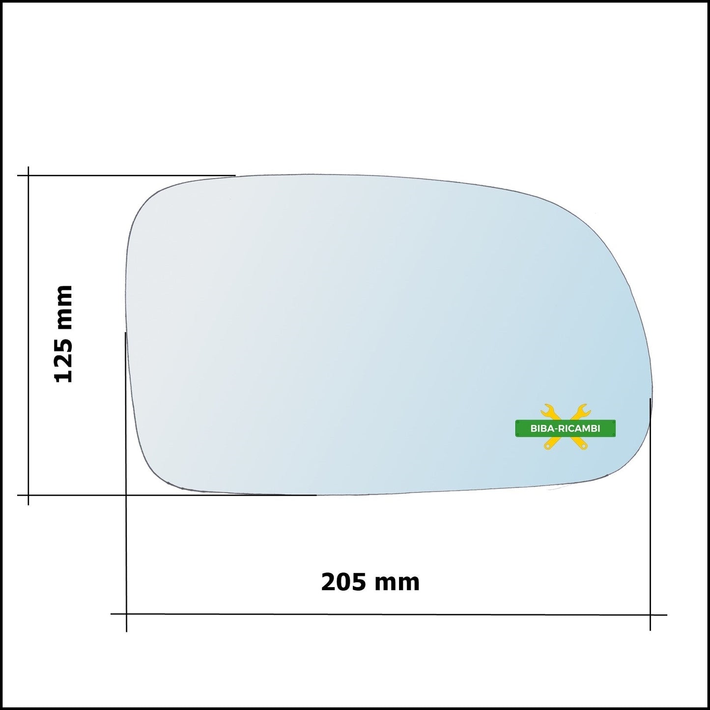 Vetro Specchio Retrovisore Cromato Lato Dx-Passeggero Per Ssangyong Actyon I dal 2005> BIBA-RICAMBI