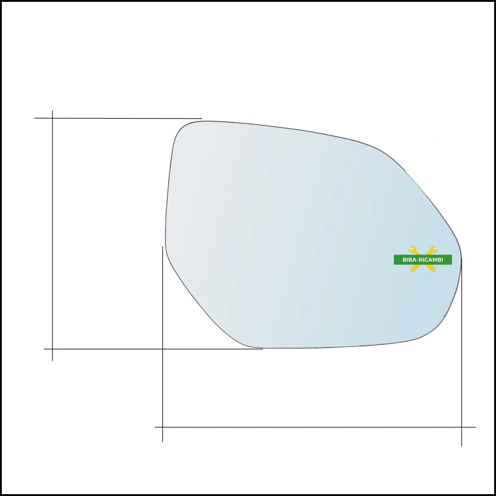 Piastra Retrovisore Termica Asferica Lato Dx-Passeggero Per Audi Q8 I (4MN) dal 2018> BIBA-RICAMBI