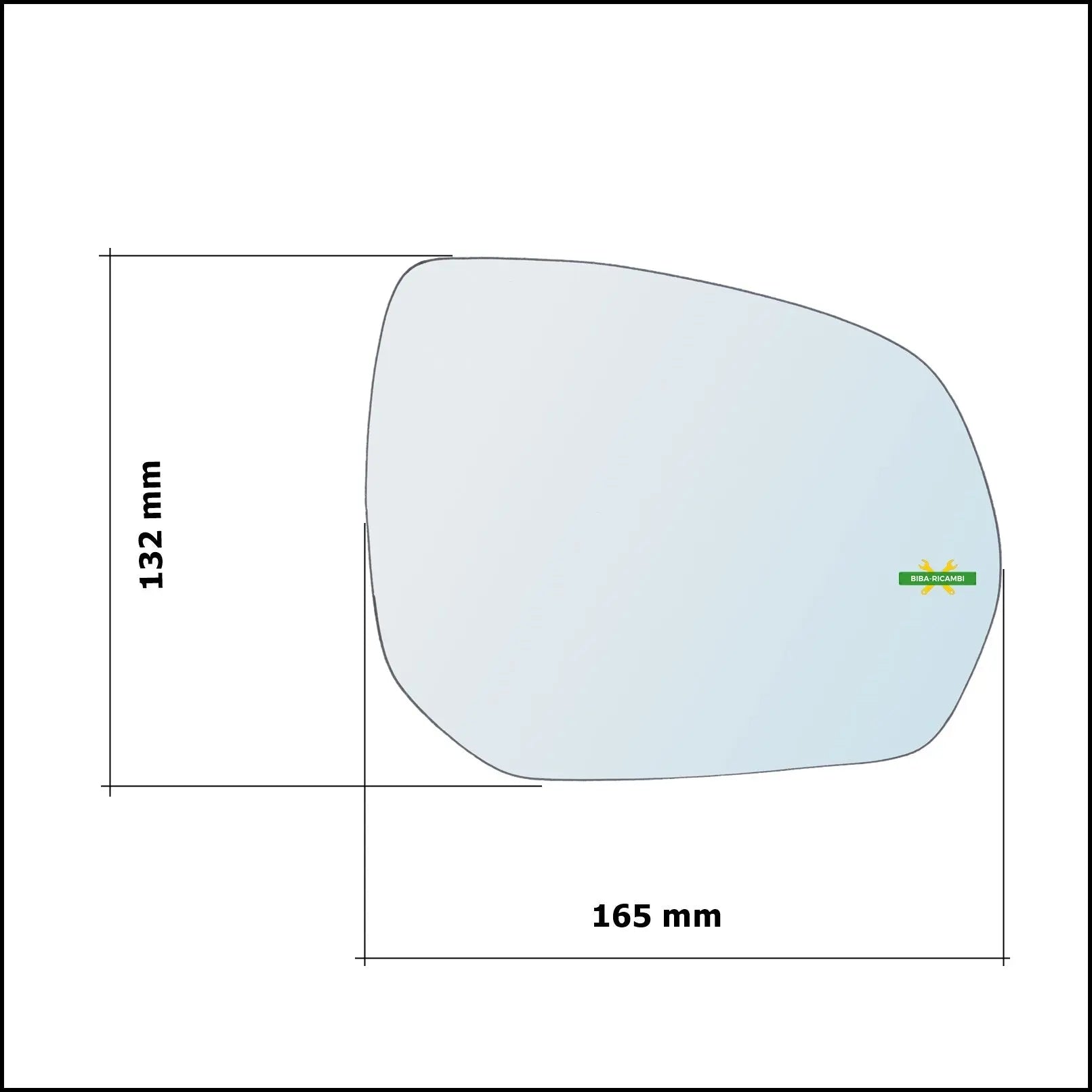 Piastra Retrovisore Asferica Termica Lato Sx-Guidatore Per Citroen C3 Picasso dal 2009> BIBA-RICAMBI