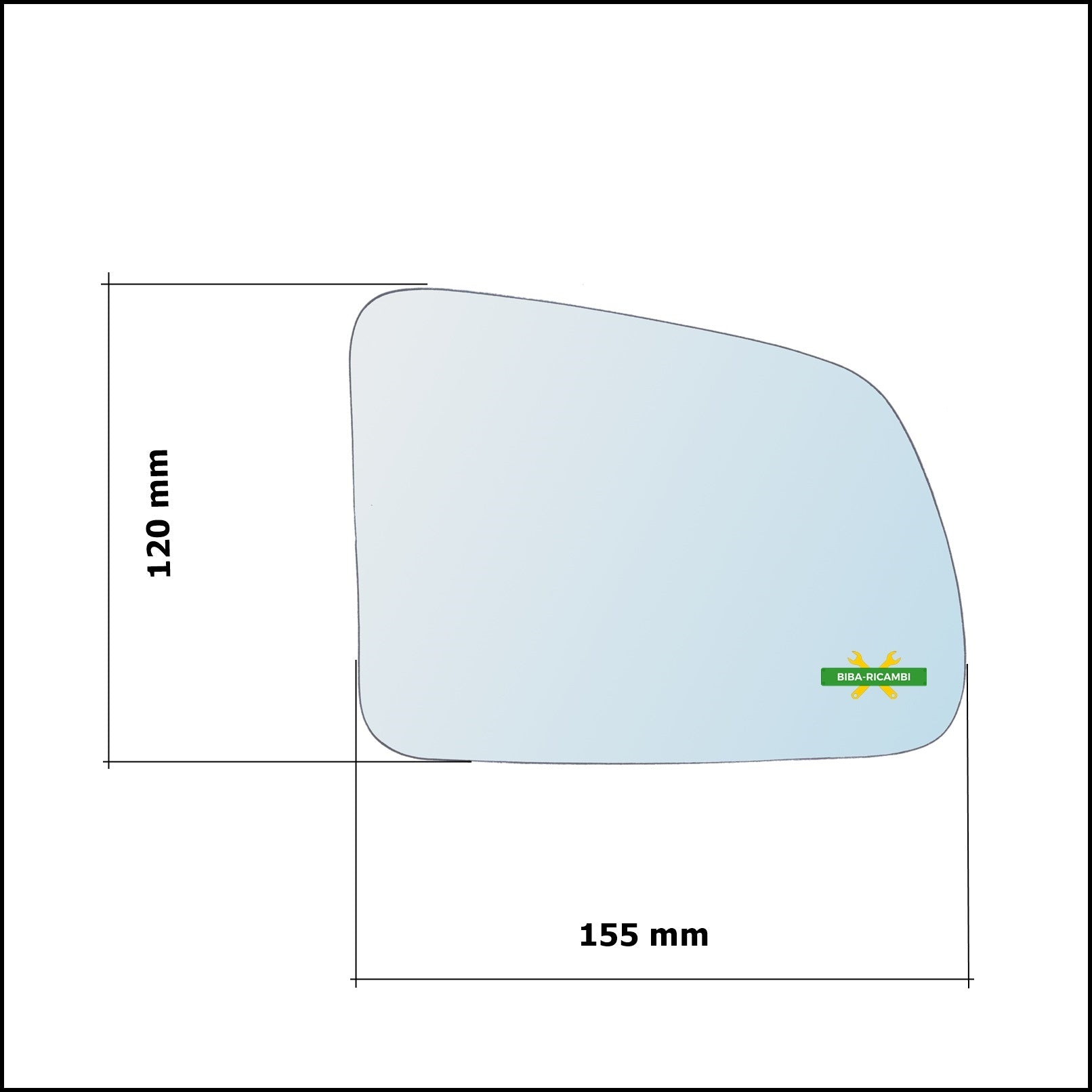 Vetro Specchio Retrovisore Cromato Asferico Lato Dx-Passeggero Per Suzuki Vitara I (TA) solo dal 1988-1993 BIBA-RICAMBI