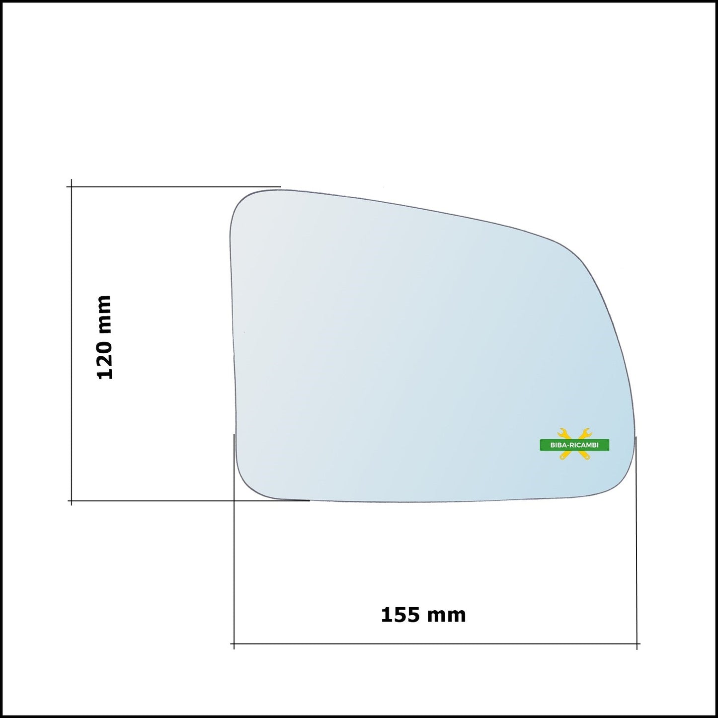 Vetro Specchio Retrovisore Cromato Asferico Lato Sx-Guidatore Per Suzuki Vitara I (TA) solo dal 1988-1993 BIBA-RICAMBI