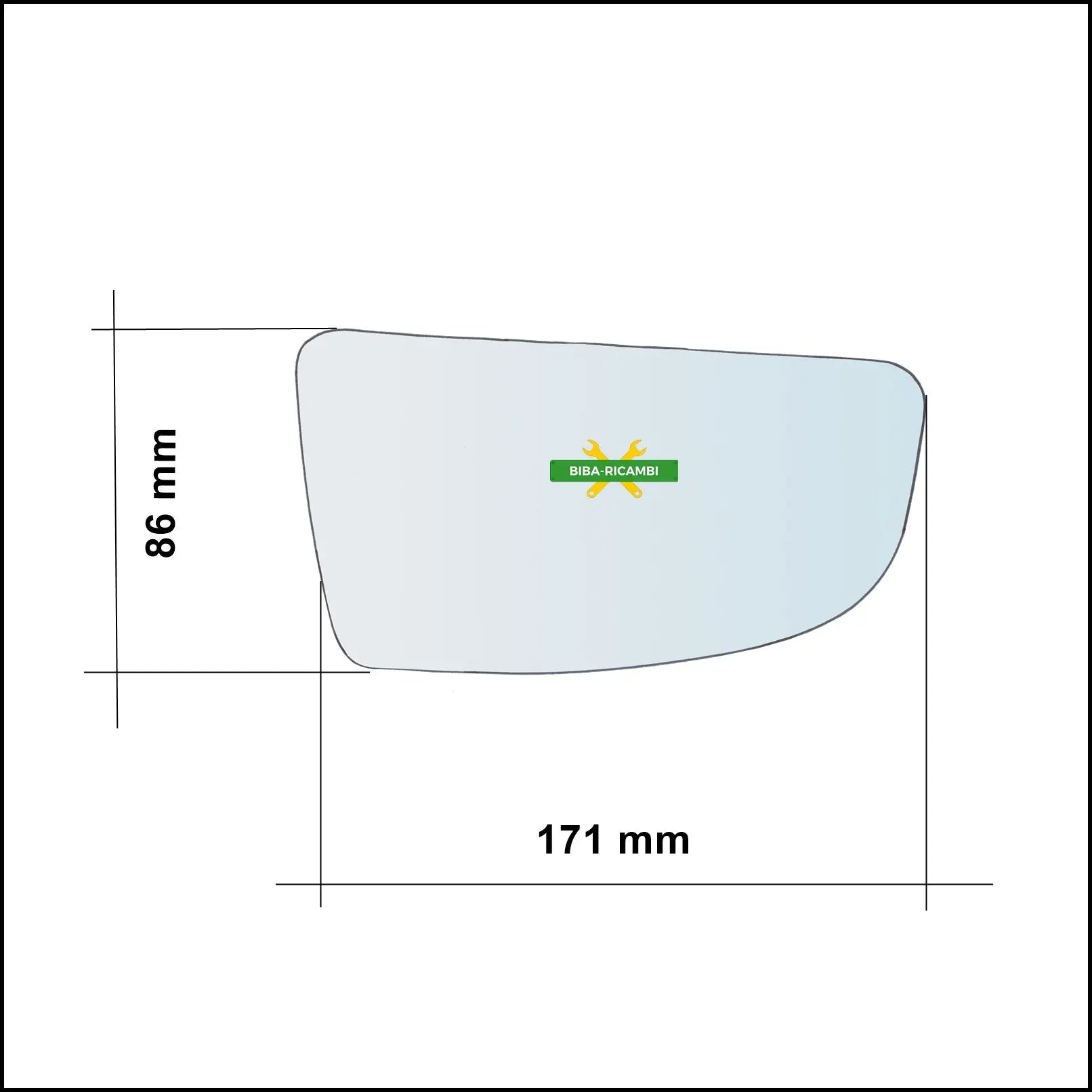 Specchietto Inferiore Retrovisore Cromato Lato Sx-Guidatore Per Ford Transit IV dal 2013> BIBA-RICAMBI