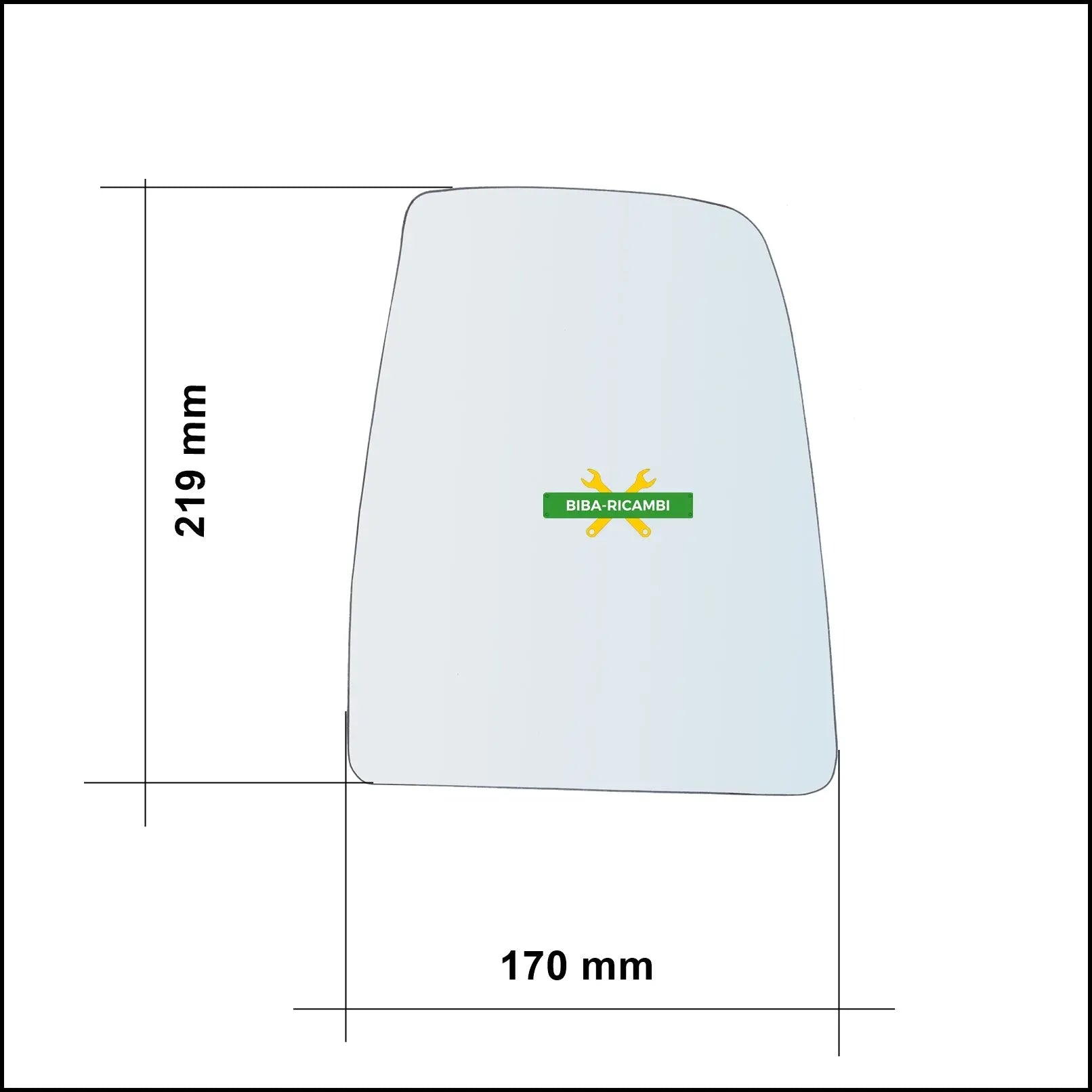 Piastra Superiore Retrovisore Termica Lato Sx-Guidatore Per Ford Transit IV dal 2013> BIBA-RICAMBI