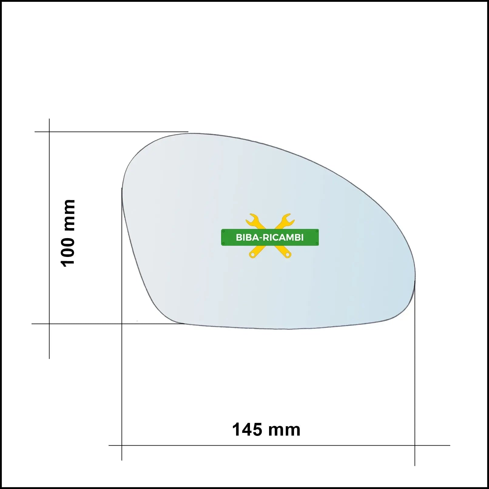 Vetro Specchio Retrovisore Cromato Asferico Lato Sx-Guidatore Per Seat Ibiza III (6L1) dal 2002-2009 BIBA-RICAMBI