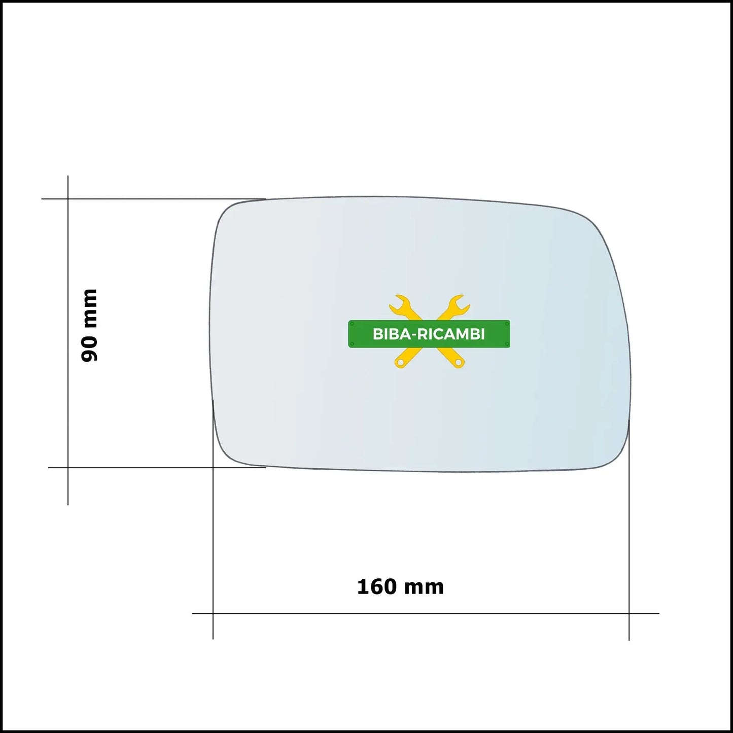 Piastra Specchio Retrovisore Asferica Lato Sx-Guidatore Per Kia Picanto I (SA) dal 2004> BIBA-RICAMBI